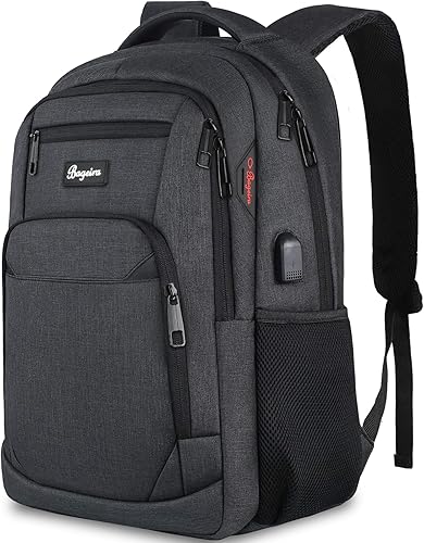 Miniatura 1 de Mochila de viaje para hombres y mujeres, mochilas para laptop de 15.6 pulgadas con puerto de carga UBS 1, B1-gris, Gris