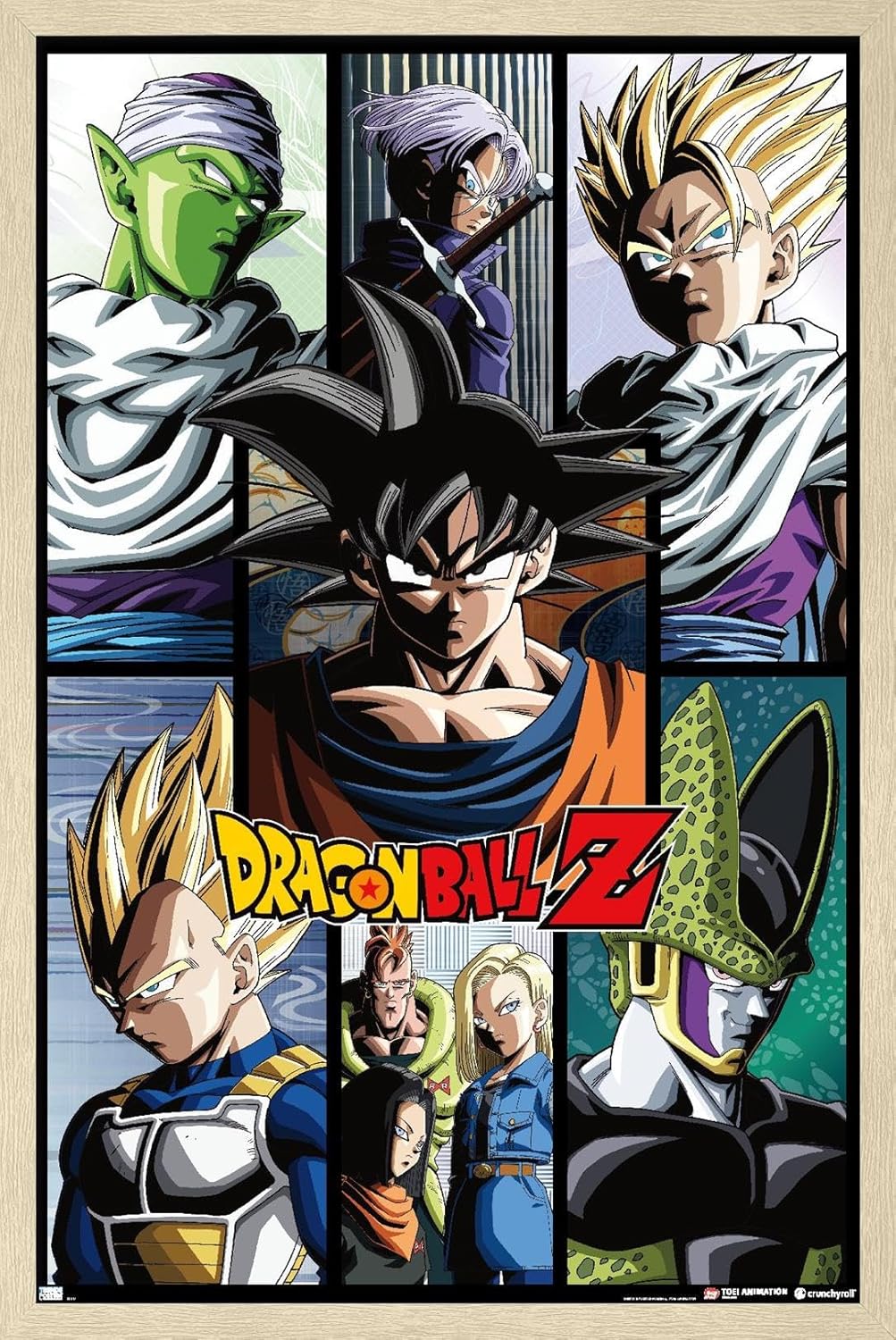 Dragon Ball Z - Grid Wall Poster, 34L" x 22.4W", Premium Poster & Mount Bundle
