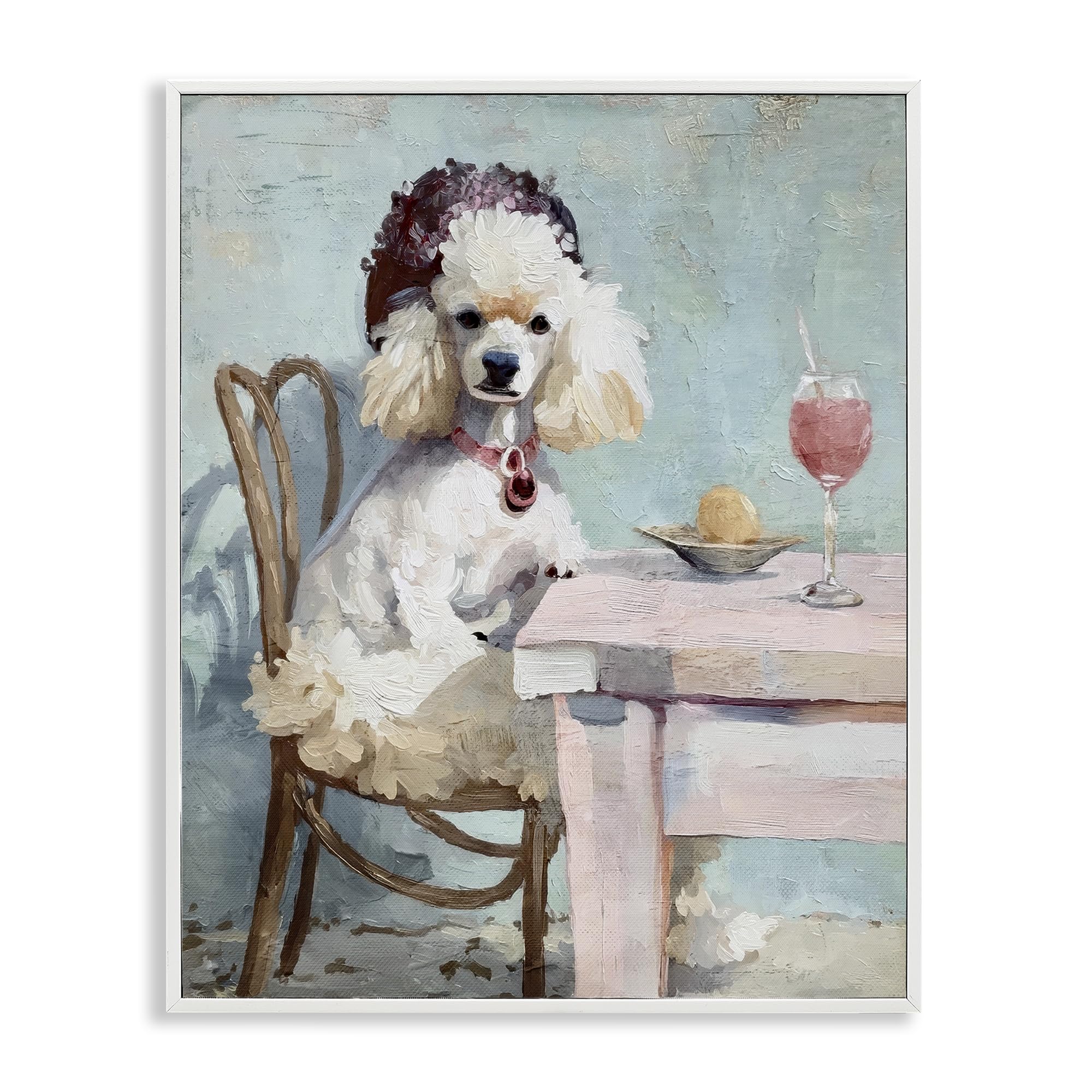 Stupell Industries 'Ladies Who Lunch Poodle', Framed Giclee Art, White, 16 x 20 Inches, Easy to Hang and Sturdy, Made in USA, by Annabelle Hall