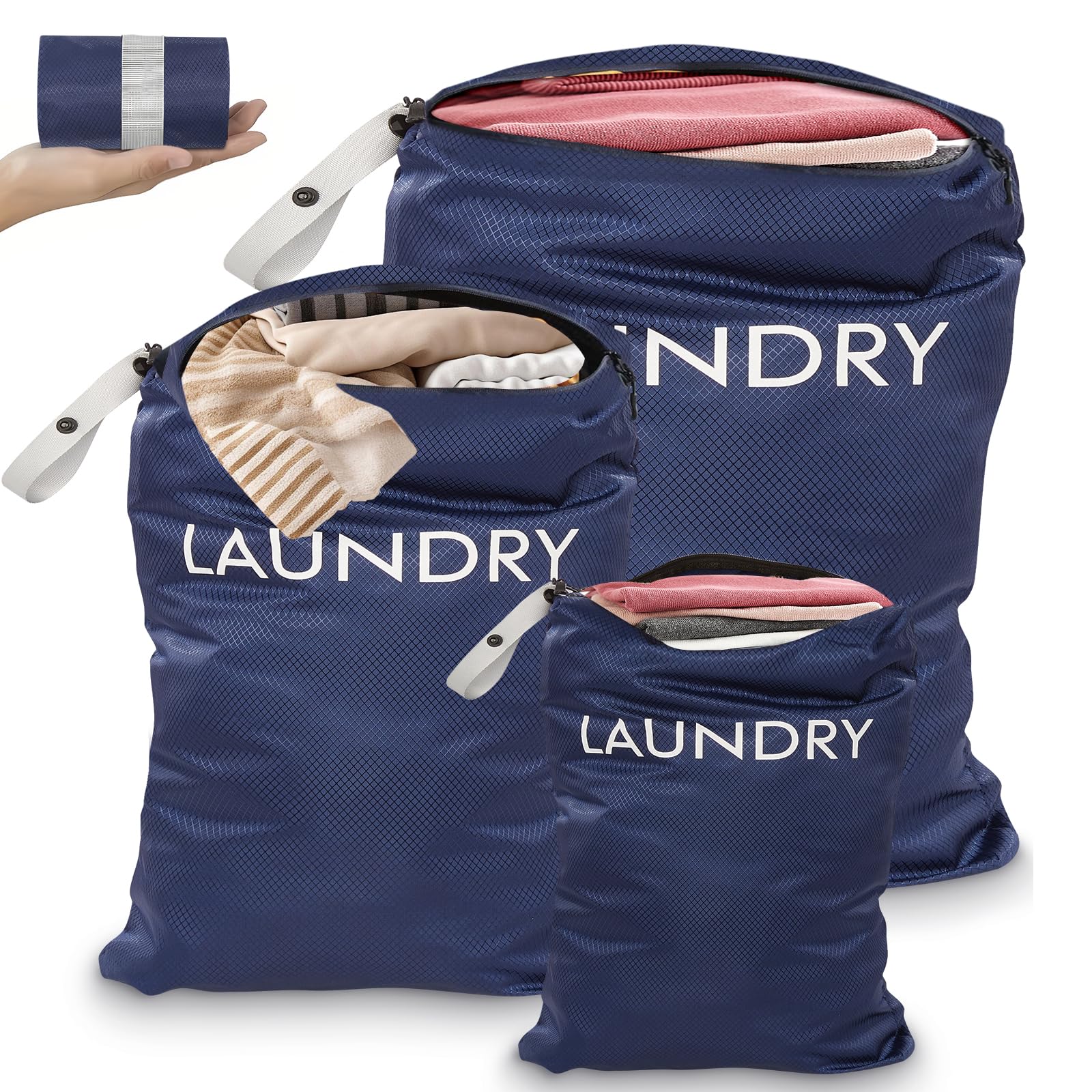 Omtofo Wäschesack Reise - 3er Set Wasserdichte Schmutzwäschebeutel
