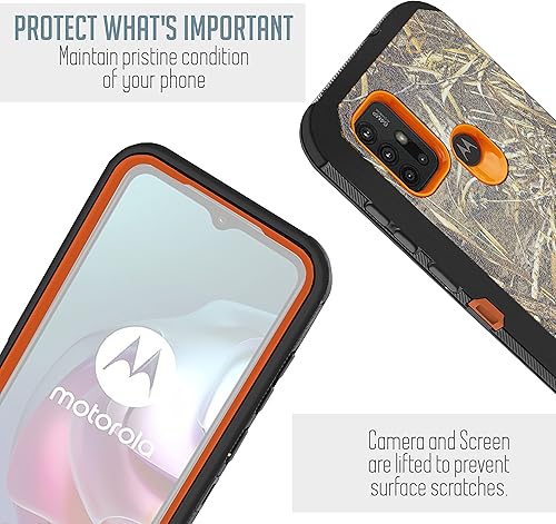 Miniatura 6 de Funda diseñada para Motorola Moto G30 Moto G10 con protector de pantalla integrado, resistente cubierta frontal de policarbonato, cubierta trasera