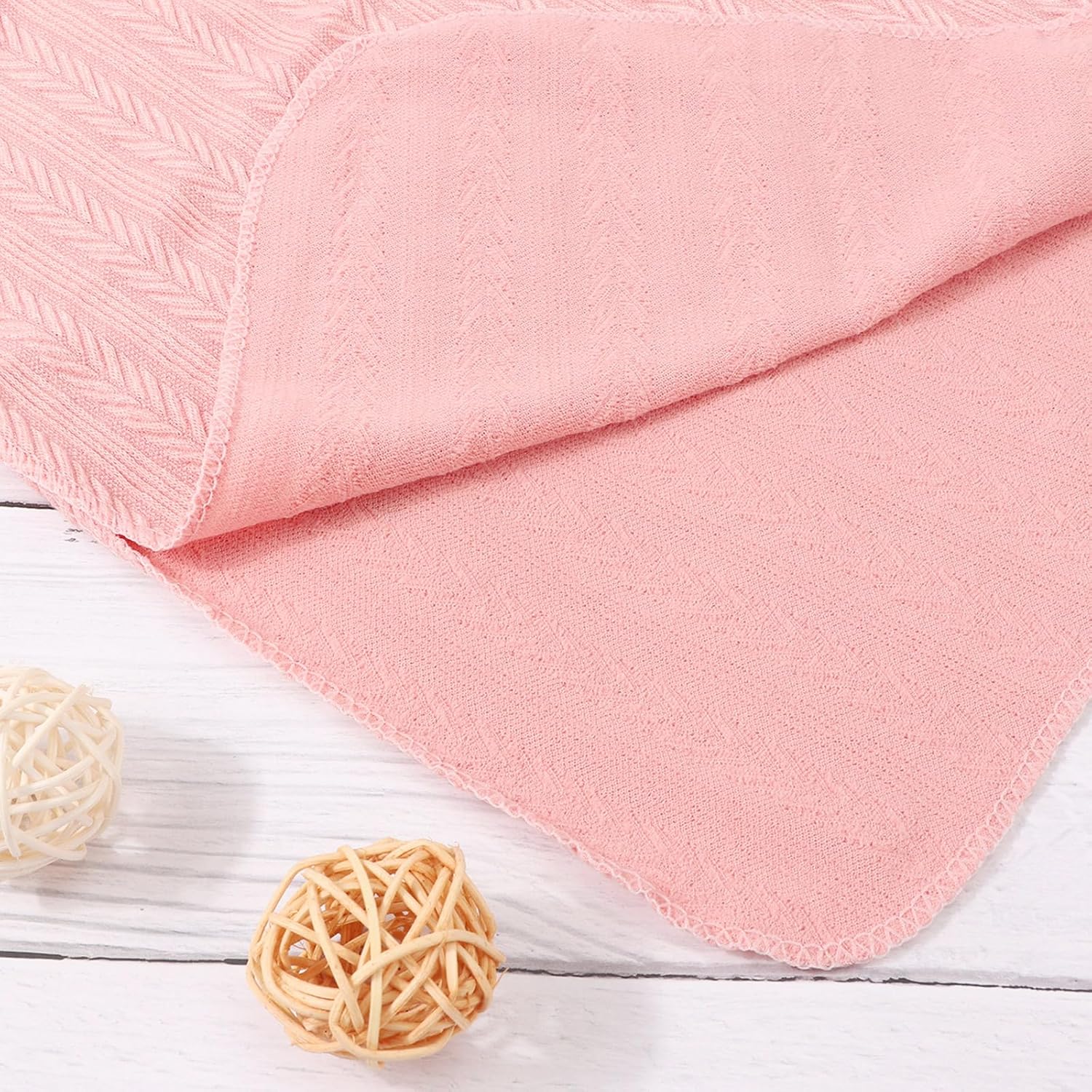 AQOKKA Newborn Receiving Blanket with Bow Hat Mittens Set Wheat-Pattern Newborns Toddler Baby Boy Girl Nursery Swaddle Wrap