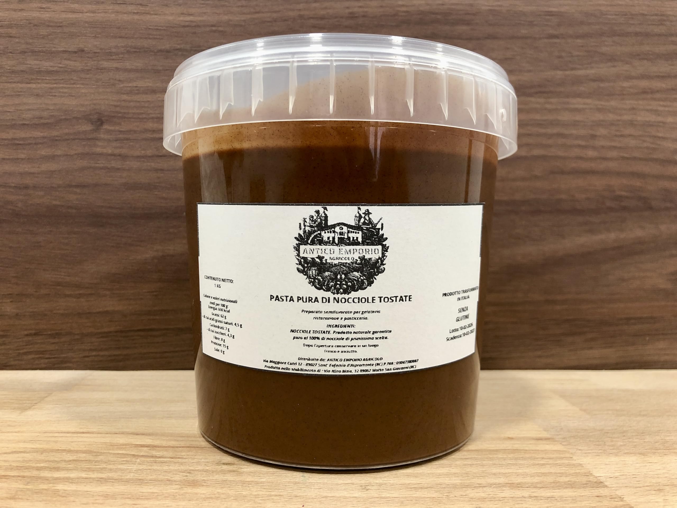 Pasta Pura di Nocciole al 100% da 1 Kg - GLUTEN_FREE - 1 Solo Ingrediente - Trasformata in Italia - Per Gelati, Dolci e altre ricette - Ideale per Bar, Ristoranti e Pasticcerie