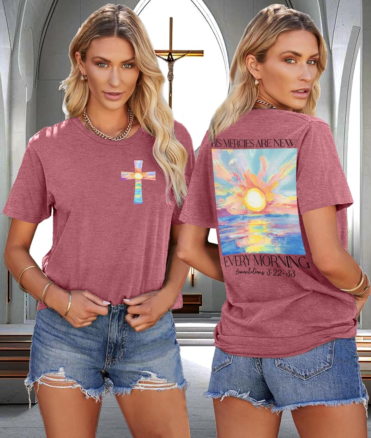 Christian Shirts for Women Bible Verse Shirt Jesus Faith T-Shirt Inspirational Religious Gift Tee Tops - Image 4