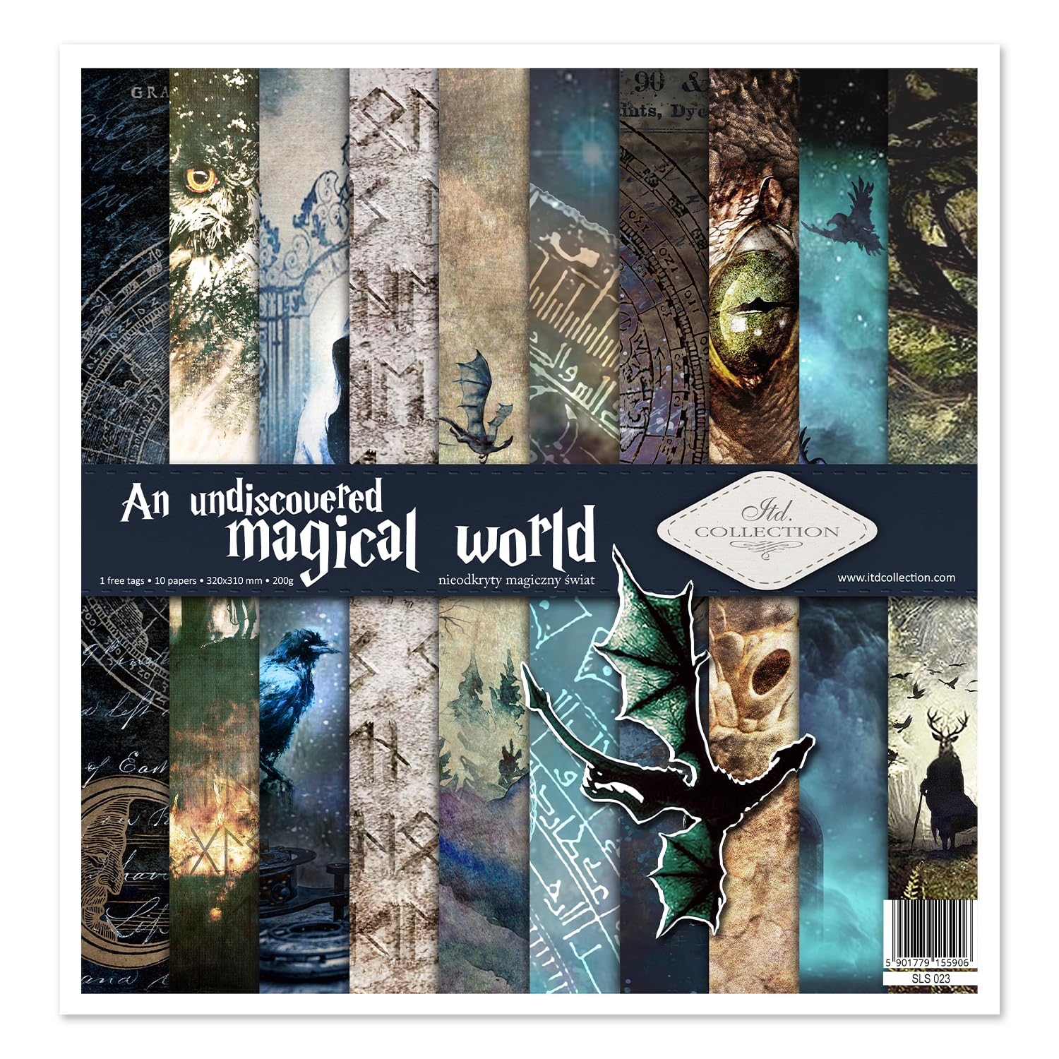 ITD Collection - Decoupage Paper - Decopatch Paper 310 x 320 mm - Scrapbooking - Decorative Paper for DIY Albums Bullet Journals (an Undiscovered Magical World, SLS-023)
