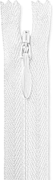 14" Invisible White Nylon Zipper for Crafts & Sewing