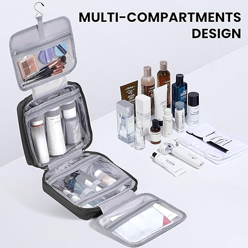 Miniatura 3 de JOMOLA Neceser colgante para hombres y mujeres, bolsa de maquillaje de viaje resistente al agua, bolsa organizadora de artículos de tocador de viaje