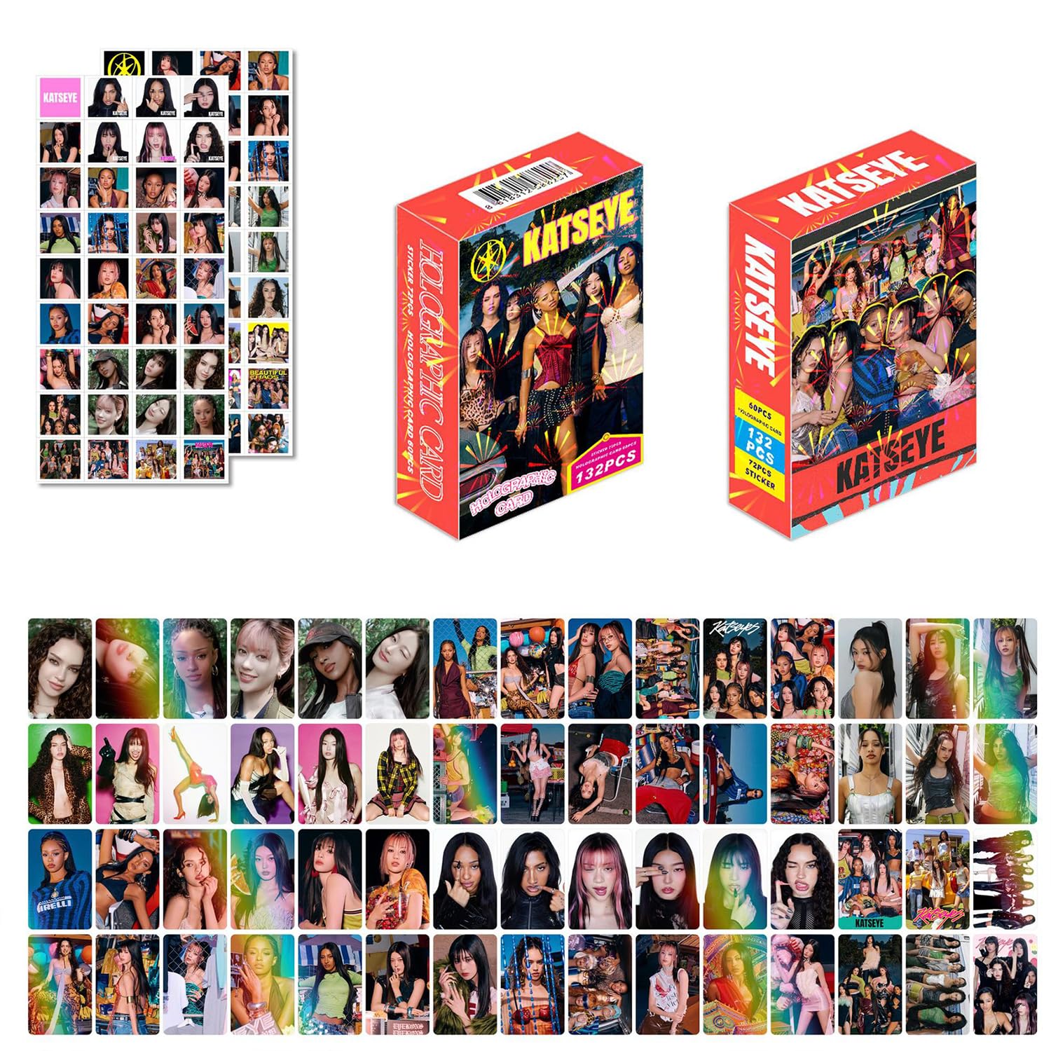 K-Pop 132Pcs LOMO Cards/Stickers for Kat-seye Classic Card Set for Fans,Teens Playing Party Favors and Gift