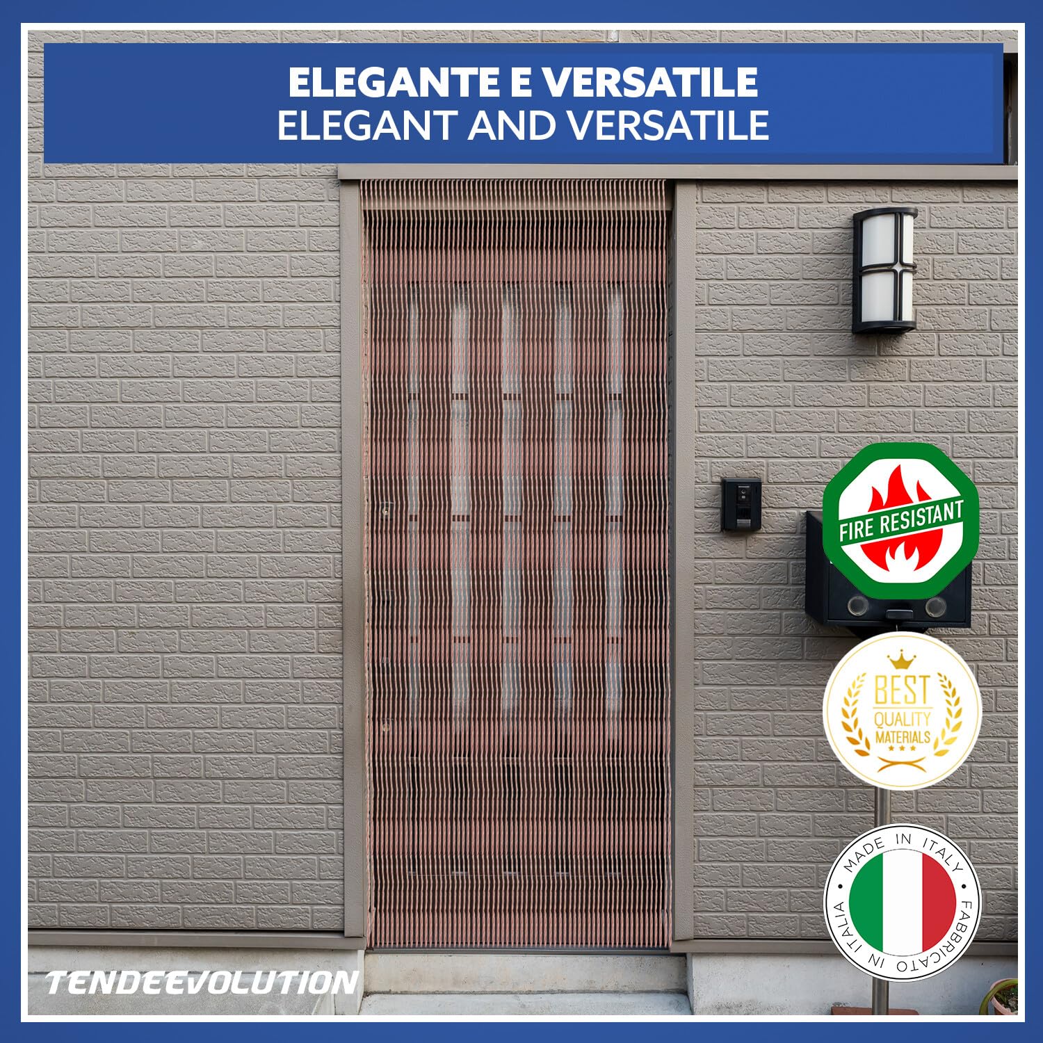TENDEEVOLUTION Tenda Antimosche con Fili in Plastica Fitti, Misure e Colori Personalizzabili. Tenda per Mosche da Esterno adatta a Porte, Finestre, Verande e Balconi (MULTICOLOR, 80 cm X 240 cm)