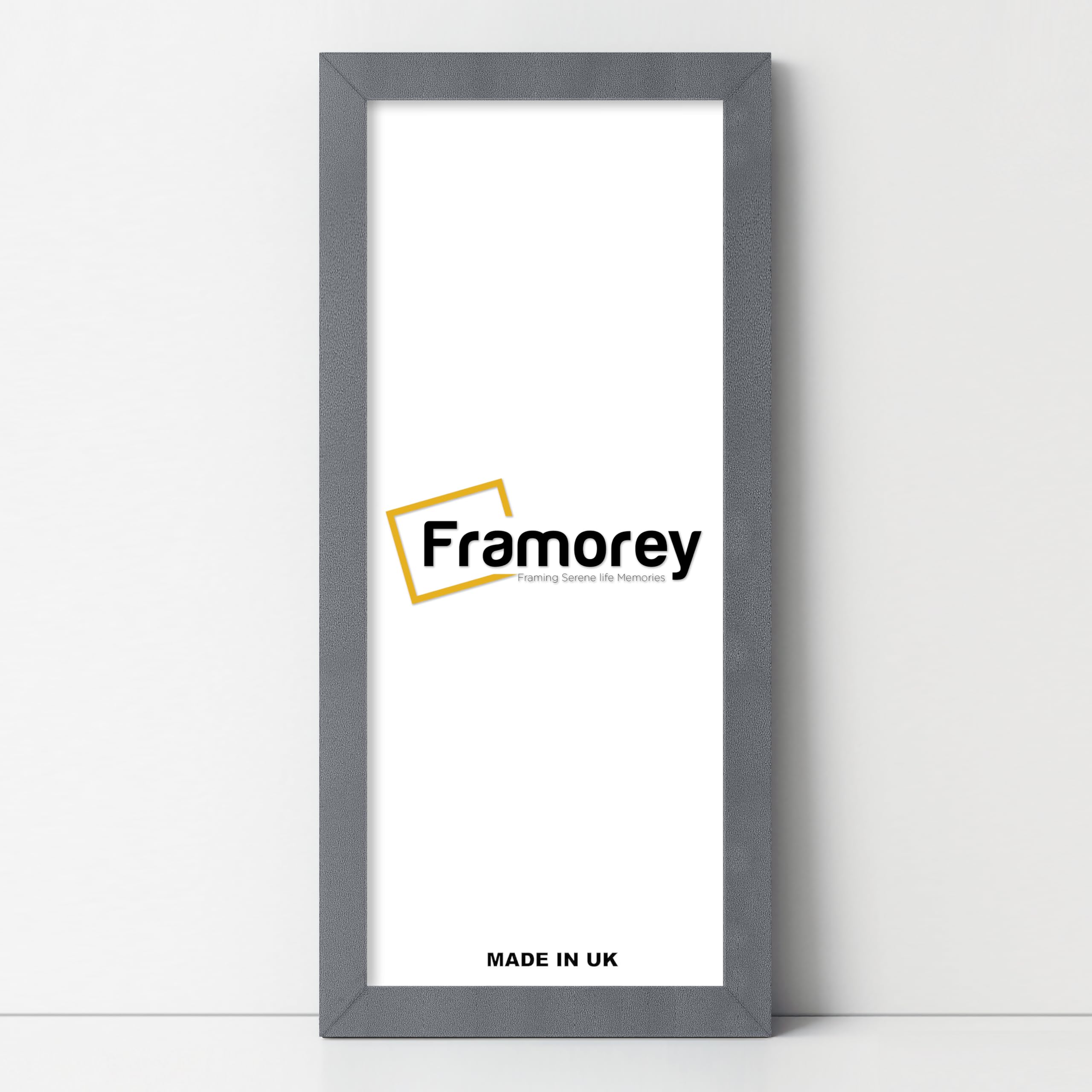 Framorey Modern Flat Dark Grey Photo Frames, 100x45CM Size Picture Frame, Handmade Wooden Frames, Personalized Poster Frames, Certificate Frames