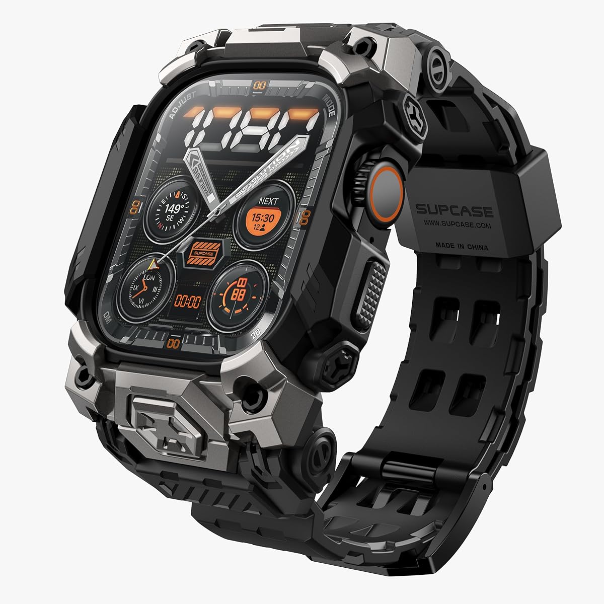 SUPCASE for Apple Watch Ultra 3/2/1 49mm Case with Band (Unicorn Beetle Ore), [Anti-Scratch] [Military-Grade Protection] Rugged Sport Men Bumper Case with Adjustable Strap Band, Black