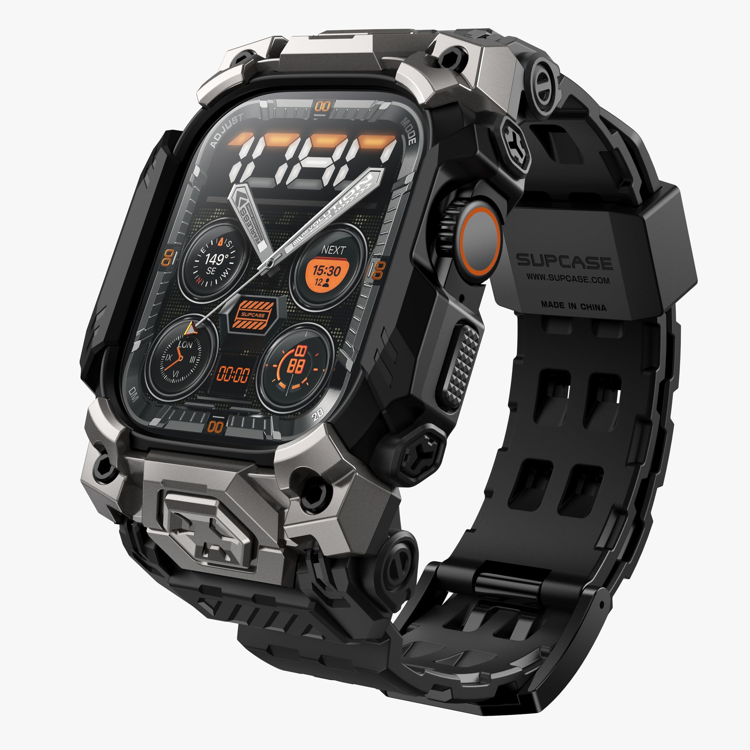 for Apple Watch Ultra 3/2/1 49mm Case with Band (Unicorn Beetle Ore), [Anti-Scratch] [Military-Grade Protection] Rugged Sport Men Bumper Case with Adjustable Strap Band, Black