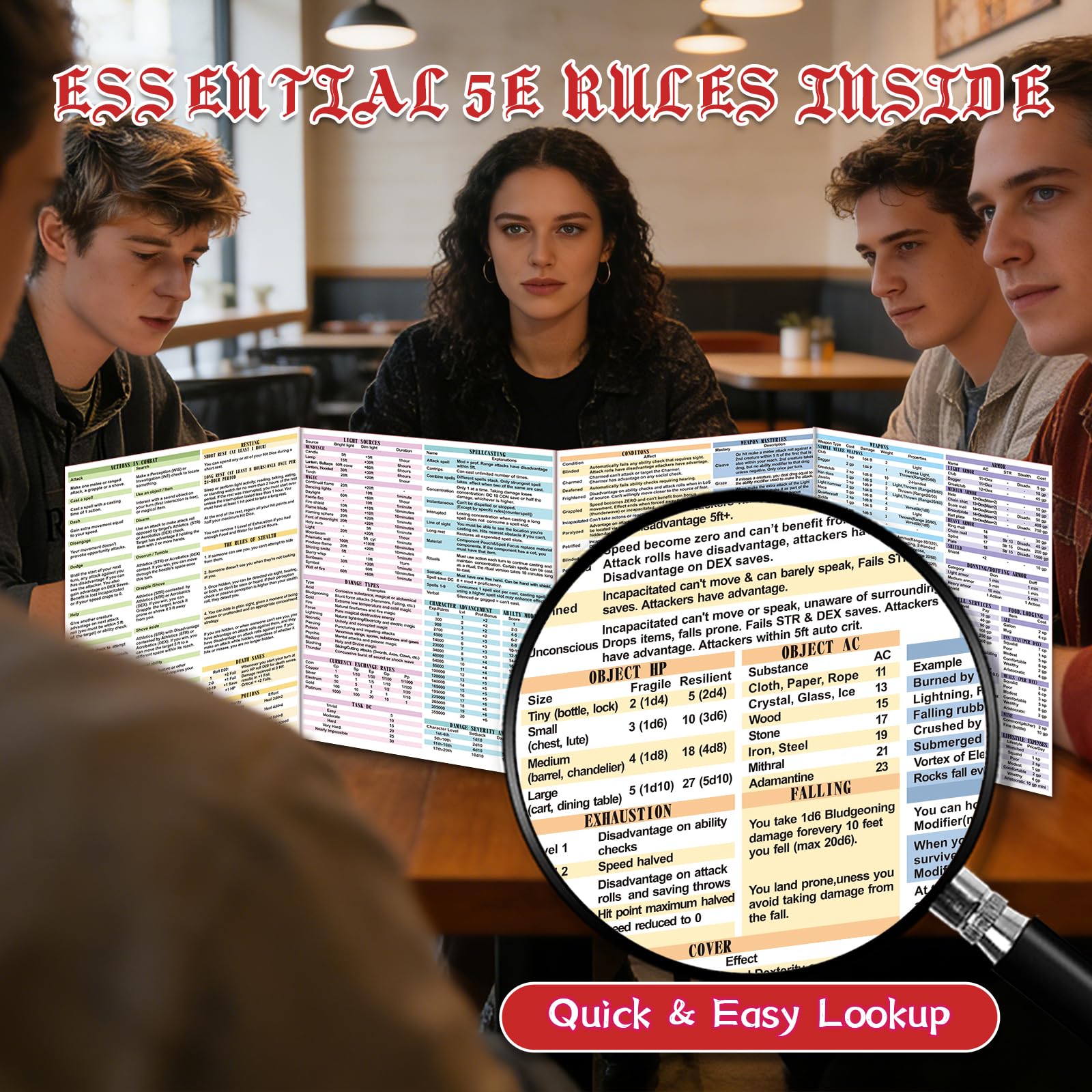 Byhoo Ekran DM 2 sztuki do D&D 5E – Epic Themes akcesoria DND, wodoodporne, wielokrotnego użytku, potrójnie składany, przenośny, format A4, kompatybilny z zasadami rdzenia 5E