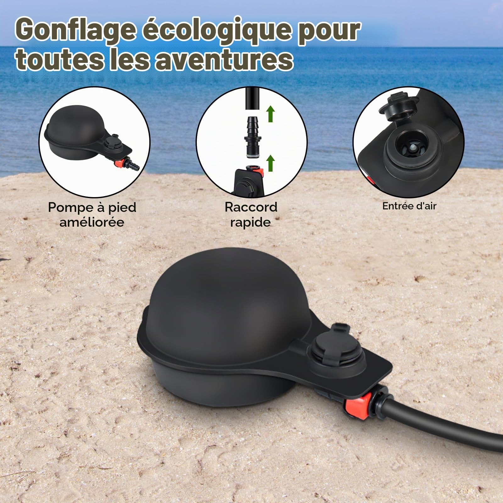 Douche portable pour camping, sac de douche de 20 litres pour le camping avec sac en maille, pompe à pied améliorée et pommeau de douche portable offrant une expérience de douche à domicile