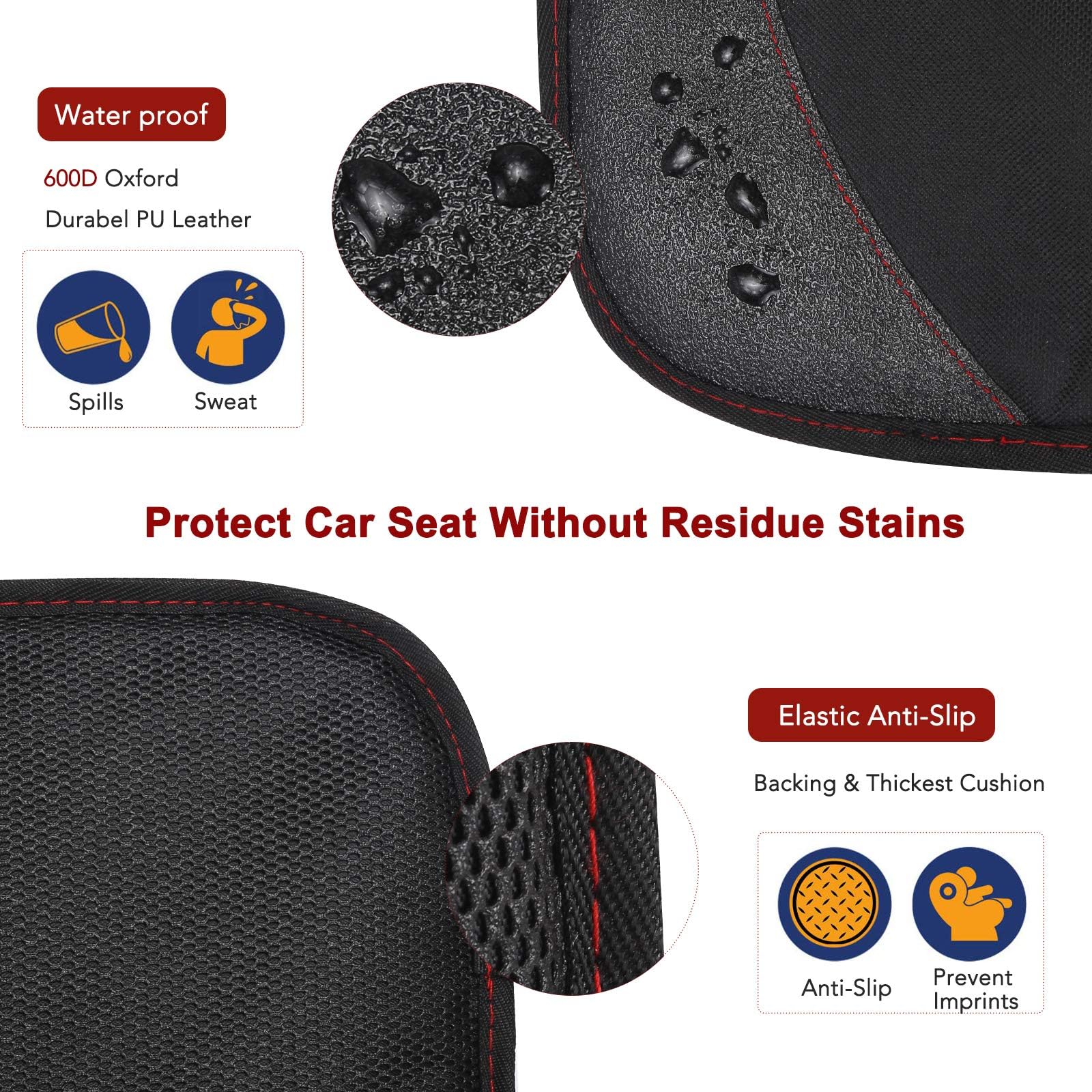 Auto Sitzschoner Schutz Shroud für FIAT Panda Trekking 2012-2020 | Starre Basis Blockiert Dellen Strukturierte Shrouds Rutschfest Elastische Bezuege Schuetzen Innen Auto Sitz Leder