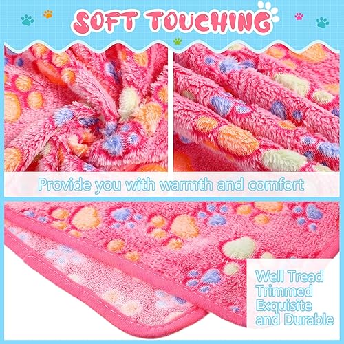 Vista 67 de Tatuo 4 unidades de mantas para perros y cachorros, juguetes de dentición, manta de vellón con estampado de patas, manta de vellón para mascotas