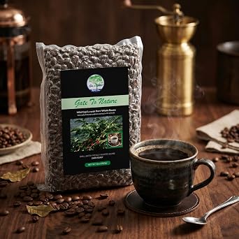 Gate to Nature Kopi Luwak Arabica Beans (Black Label Freshly Made Dark Roast, 10oz clear bag) Wild Civet Whole Beans, Cat Poop Coffee, Luxury Coffee