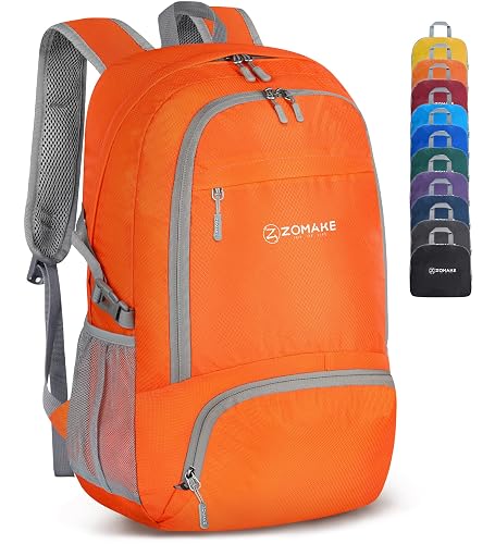 ZOMAKE Lightweight Packable Backpack 30L (Orange)