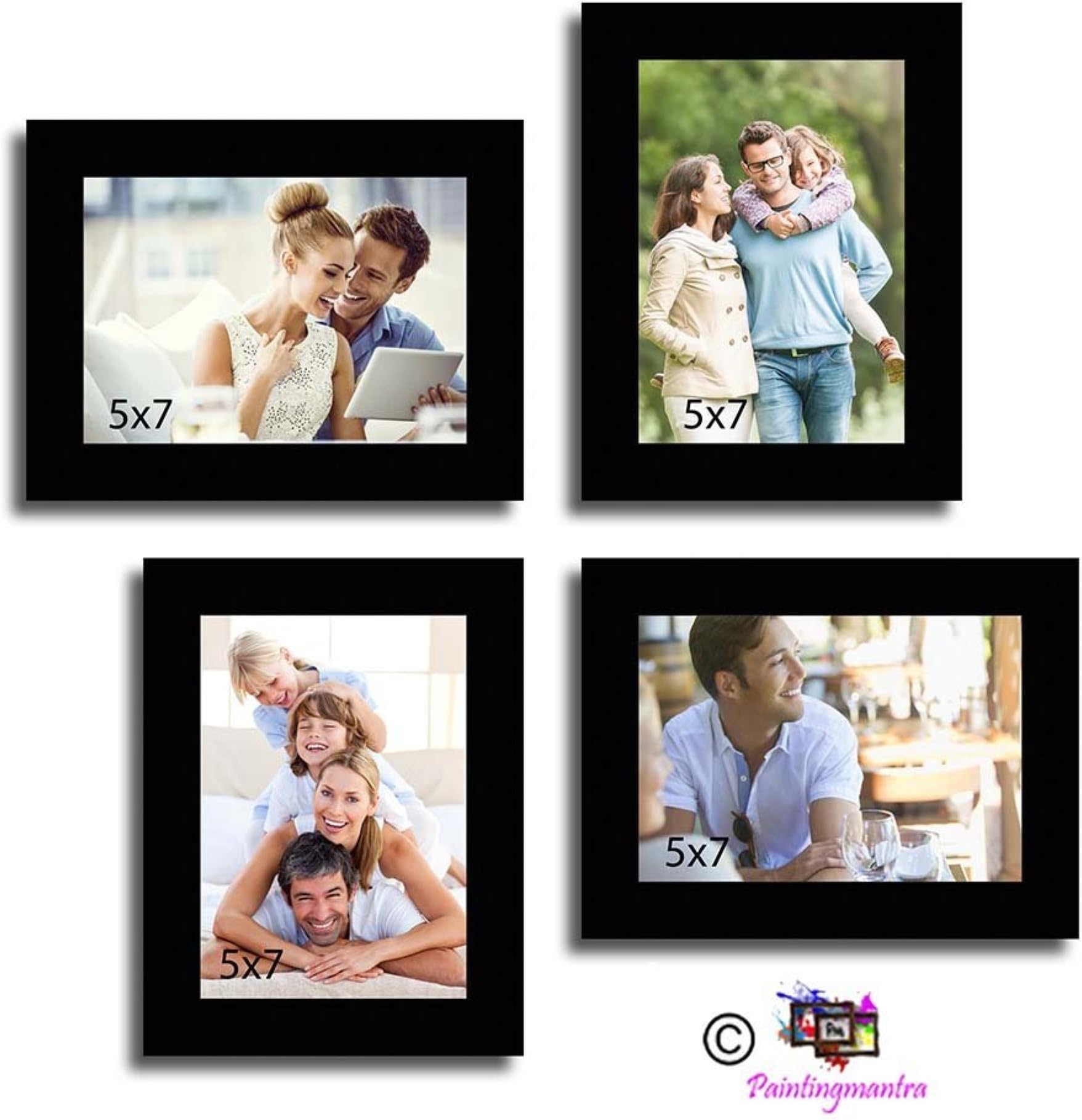 Art Street Wall Collage Photo Frame Timeline (Black, Set of 4 Wall Photo Frames)