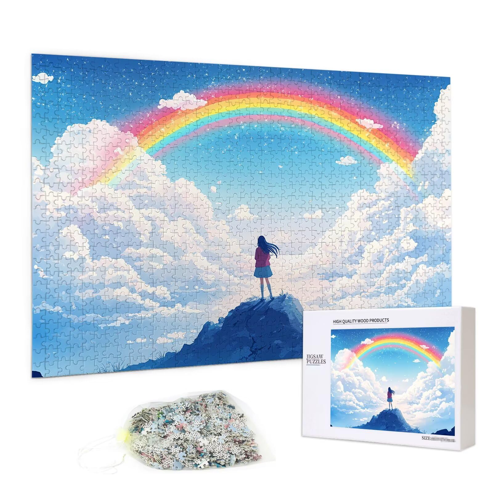 Puzzle 3000 Piezas para Adultos, Puzzle 3000 Piezas de Madera, DIY Rompecabezas de Madera para Adultos, Rompecabezas Desafiante para Toda la Familia, Regalo para Mujer y Hombres, Tema: Arcoíris, W-6