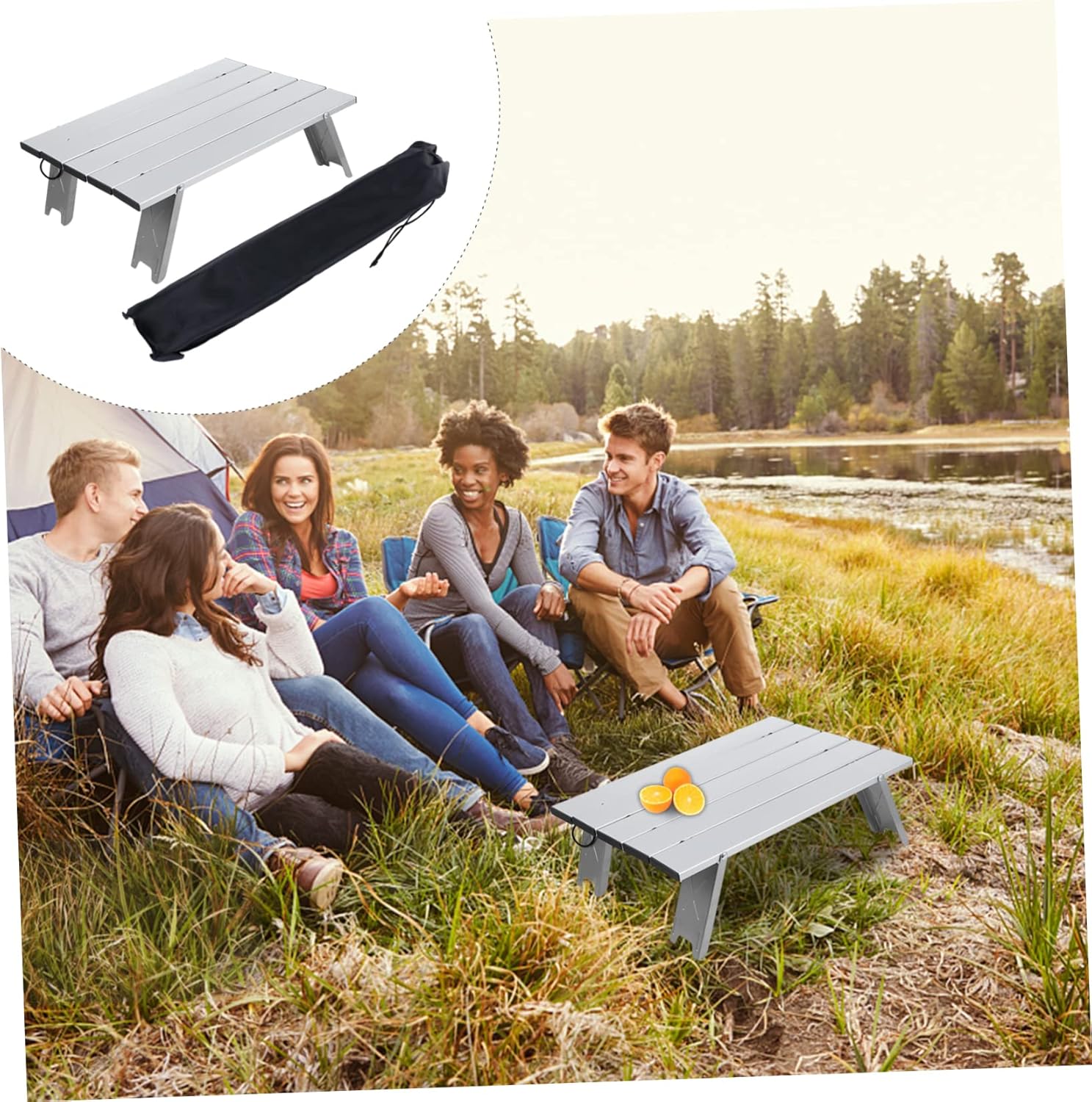 Cabilock Aluminum Alloy Camping Table Portable Folding Desk Picnic BBQ Table Outdoor Use