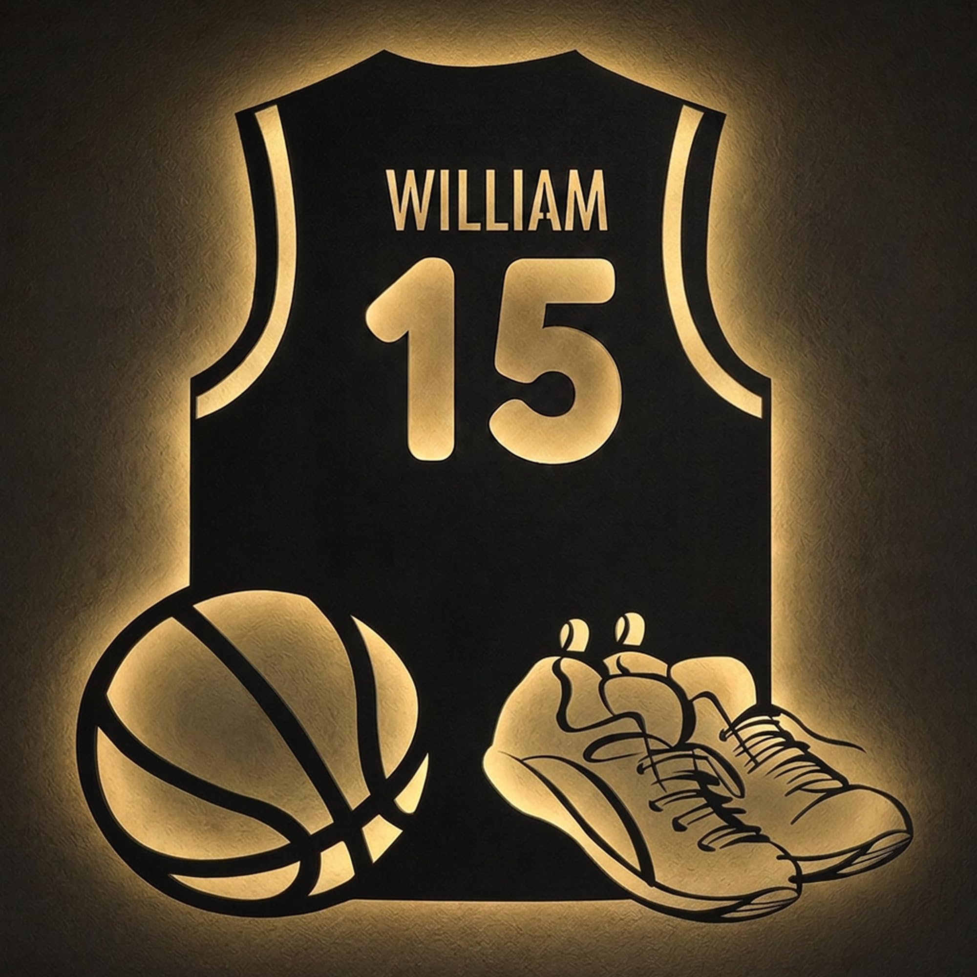 Personalised Football Jersey Neon Sign, Custom Player Name and Number, Light Up Sign with 7- or 16-Color LED Neon, Sports Decor for Bedroom Party Bar, Gifts for Football Fans Player and Coaches