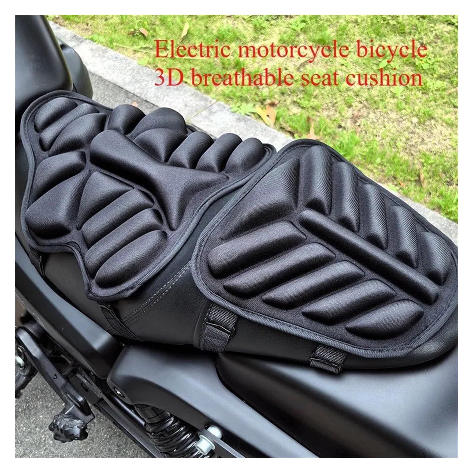 Cuscino per Sella Moto 3D, Cuscino Universale in Gel Traspirante e Ammortizzante, Sella Comoda per motociclette