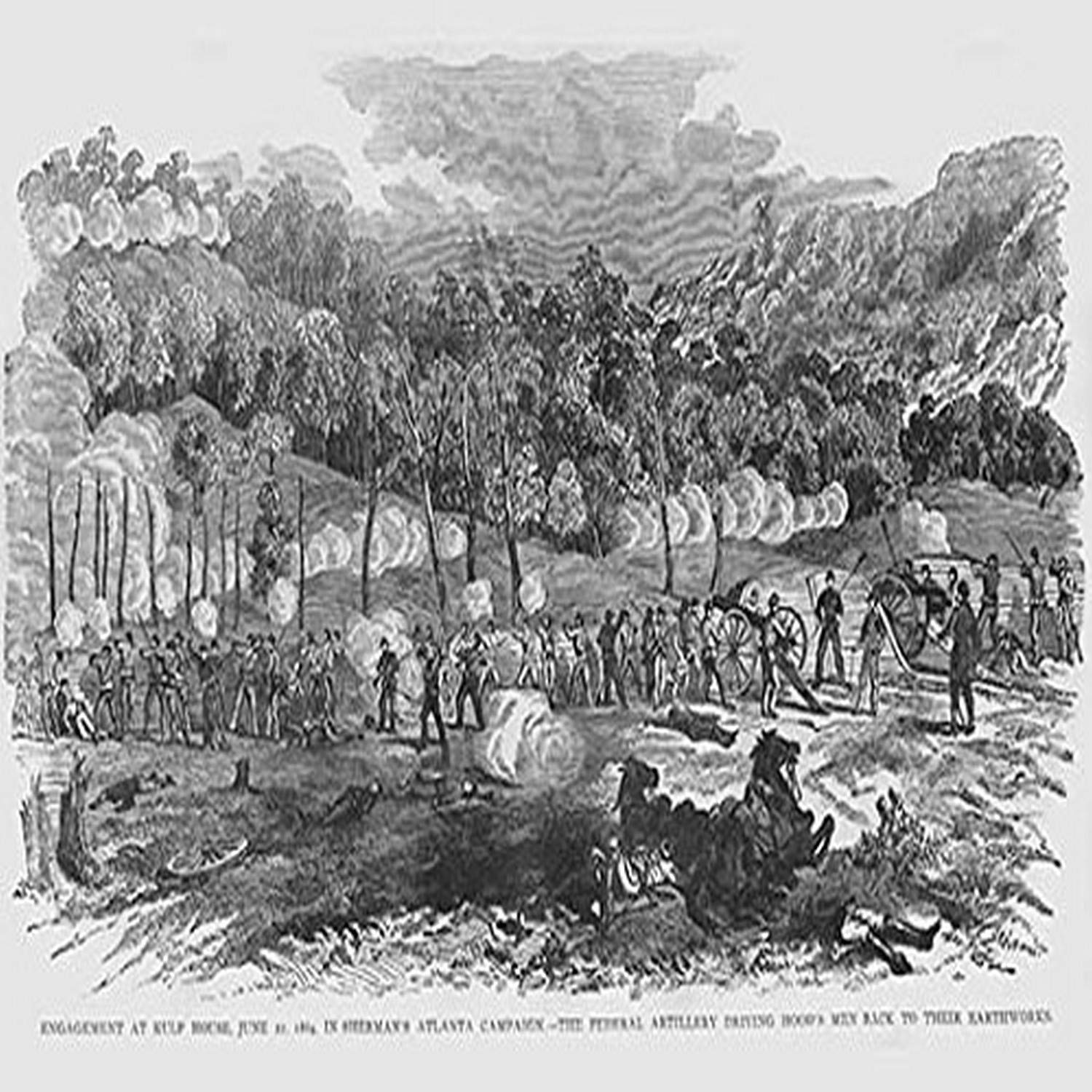 Buyenlarge 0-587-33233-6-C3248 Engagement at Kulp House in Sherman's Atlanta Campaign Gallery Wrapped Canvas Print, 32" x 48"