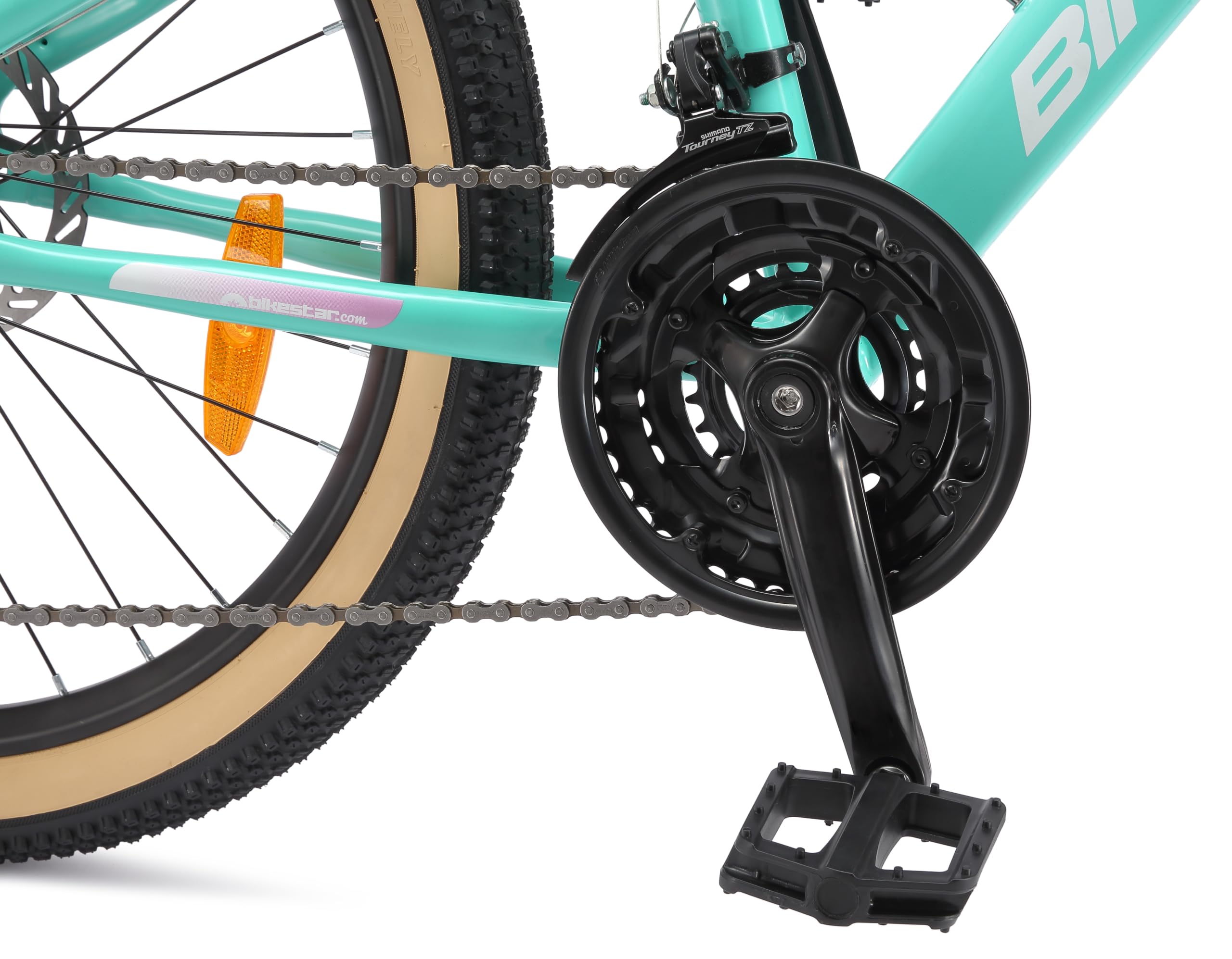 BIKESTAR Kinder Fahrrad Mountainbike 21 Gang Shimano, Scheibenbremse ab 8 Jahre | 24 Zoll Kinderrad MTB | RISIKOFREI TESTEN