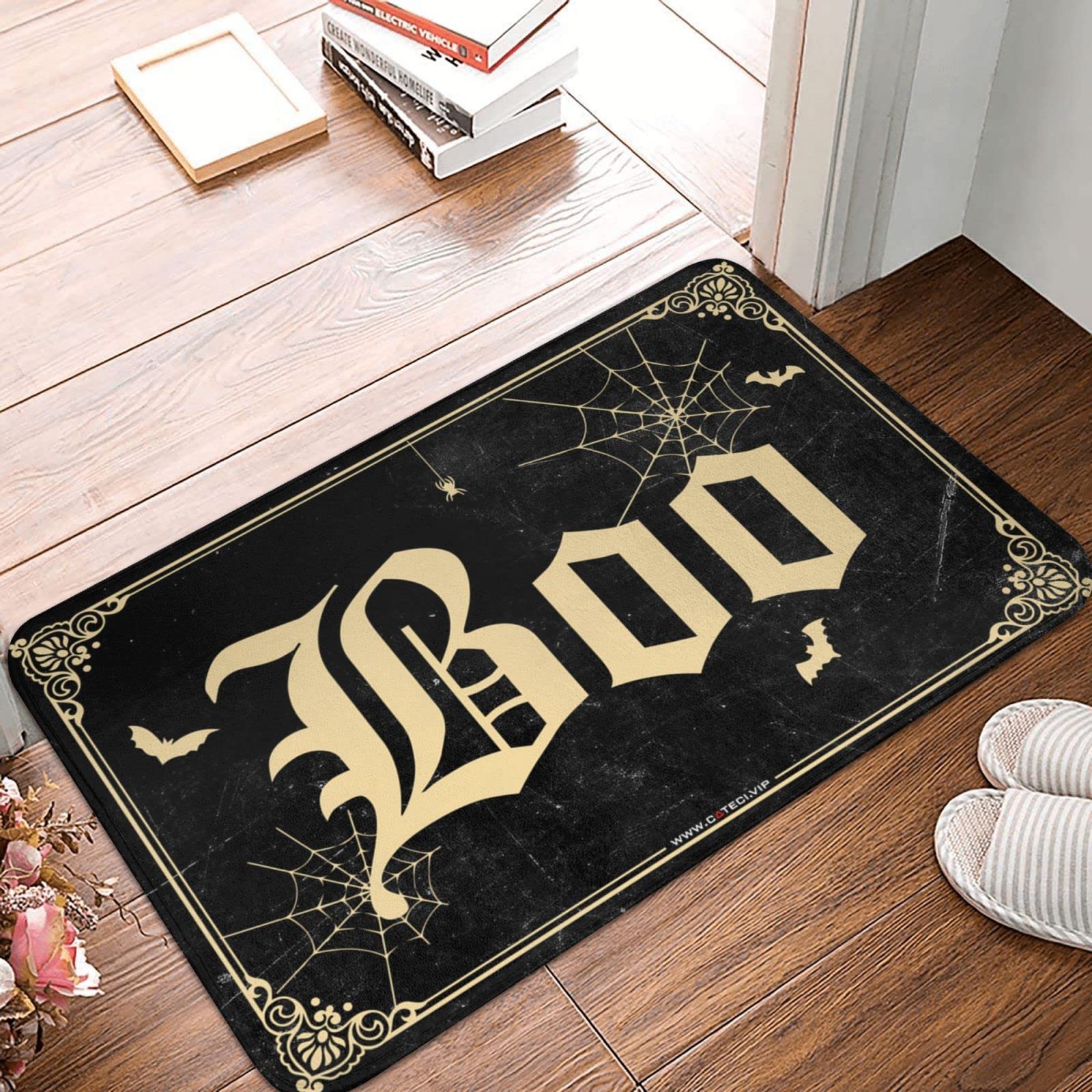 Paillasson Boo Halloween extérieur grand tapis de porte d'entrée original de 65 x 90 cm