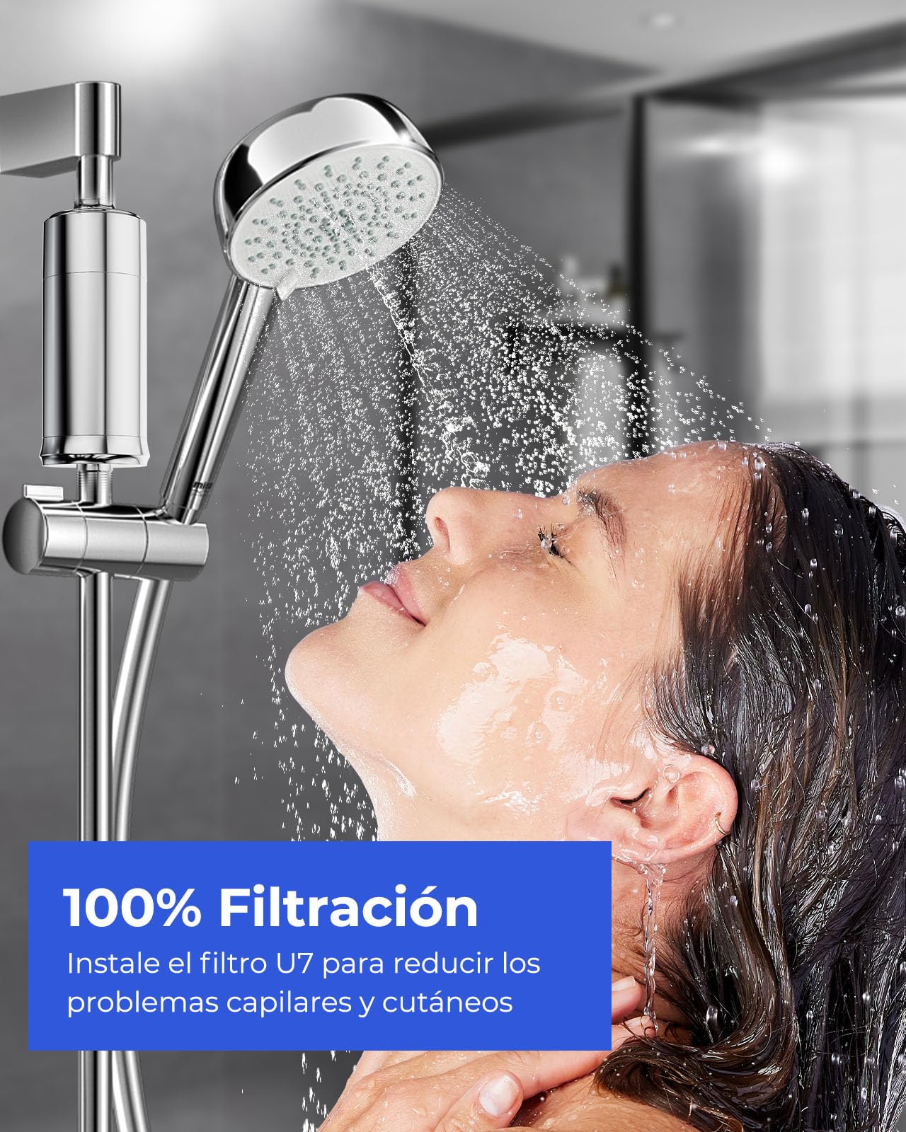 Filtro Ducha con Vitamina C y 2 Cartuchos，Elimina 99% Cloro, Cal y Metales Pesados – Revitaliza Cabello y Piel. Filtro Agua Ducha Antical para una Ducha Saludable(Último)