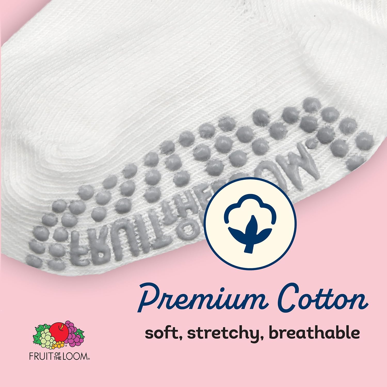 Fruit of the Loom Cotton Grip Socks for Baby and Toddler - Image 4
