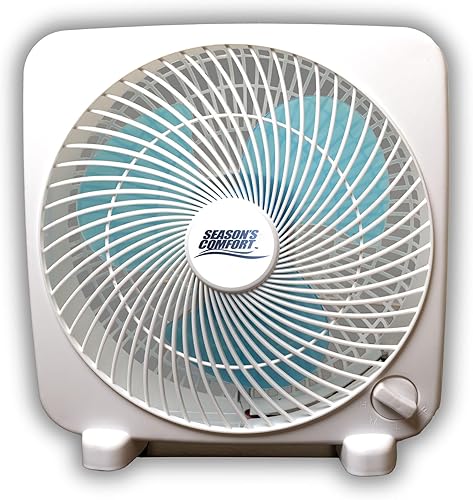 Miniatura 2 de Seasons Comfort Ventilador de caja de mesa de 9 pulgadas, 3 velocidades, ventilador de mesa silencioso con fuerte flujo de aire, ventilador de caja