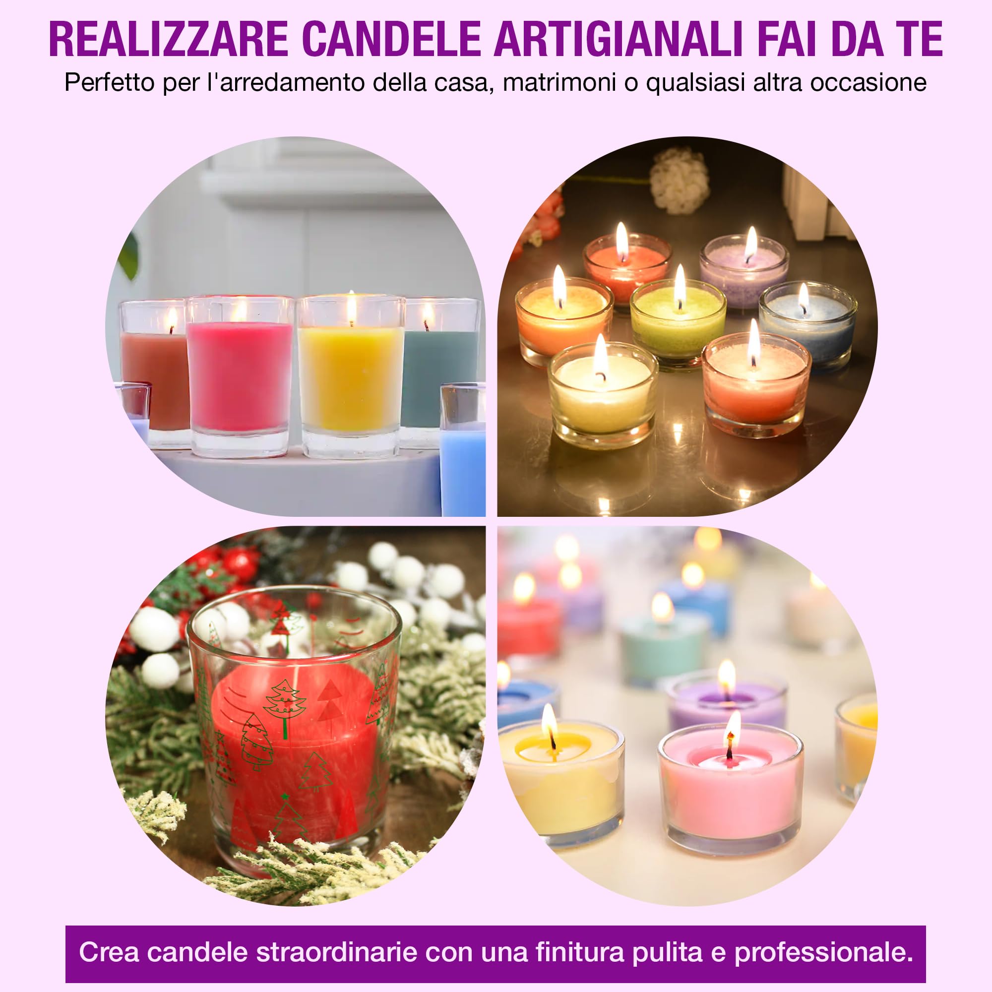 WAXIM Cera Di Paraffina In Perle 1.85 Kg – Per Candele Fai Da Te, Bianca E Raffinata, Punto Fusione 56°C