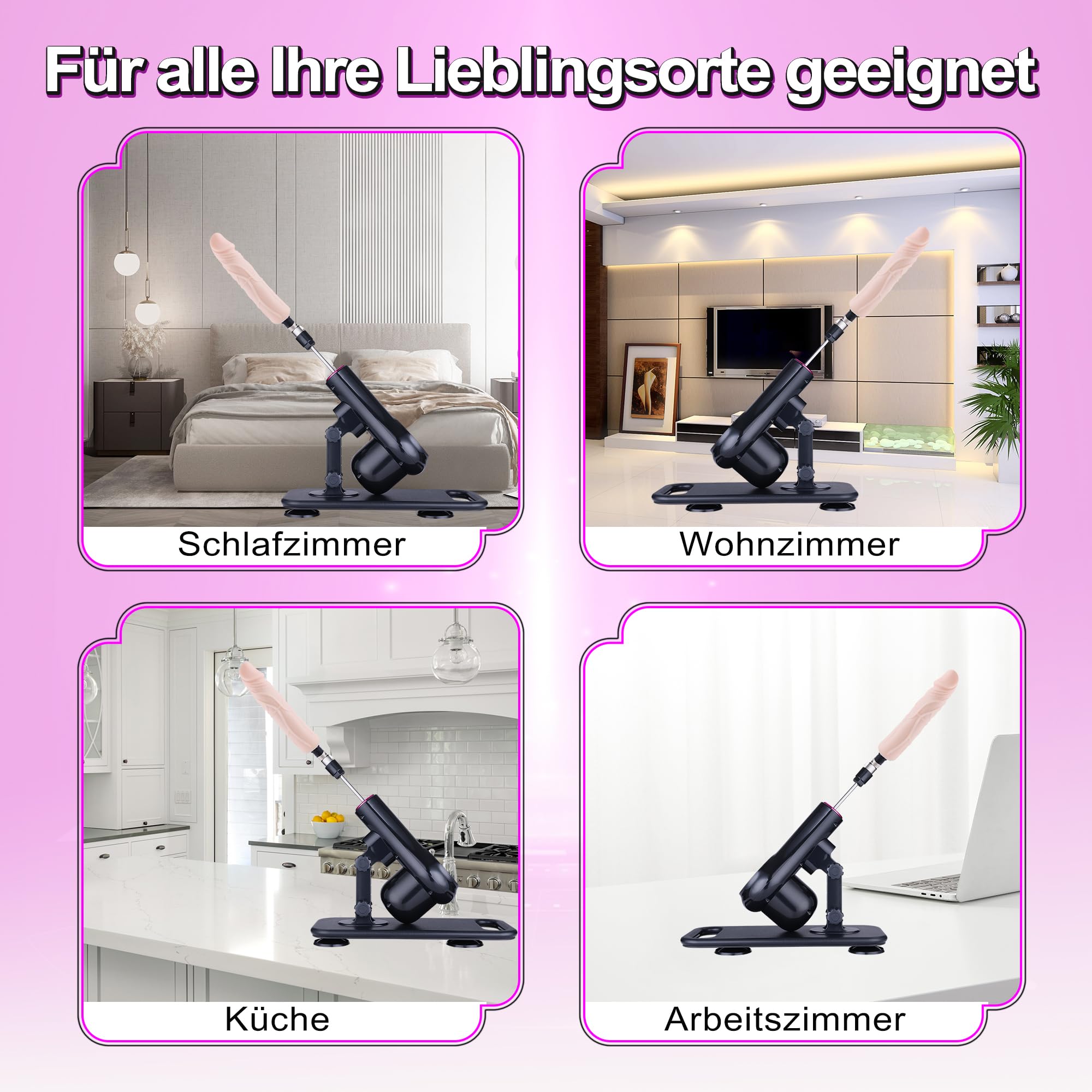 Máquina sexual con consolador grande, máquina de follar con 6 accesorios, máquina de consolador con control remoto inalámbrico, juguete sexual