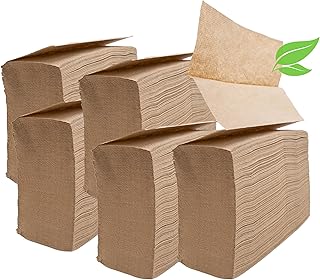Organic Unbleached Paper Towels, 1250ct Z-Fold 100% Post-Consumer Waste Practical Multifold Brown Paper Towels Bulk – Paper Towel – All-Natural Recycled Multifold Paper Towels – 1250pcs Bulk