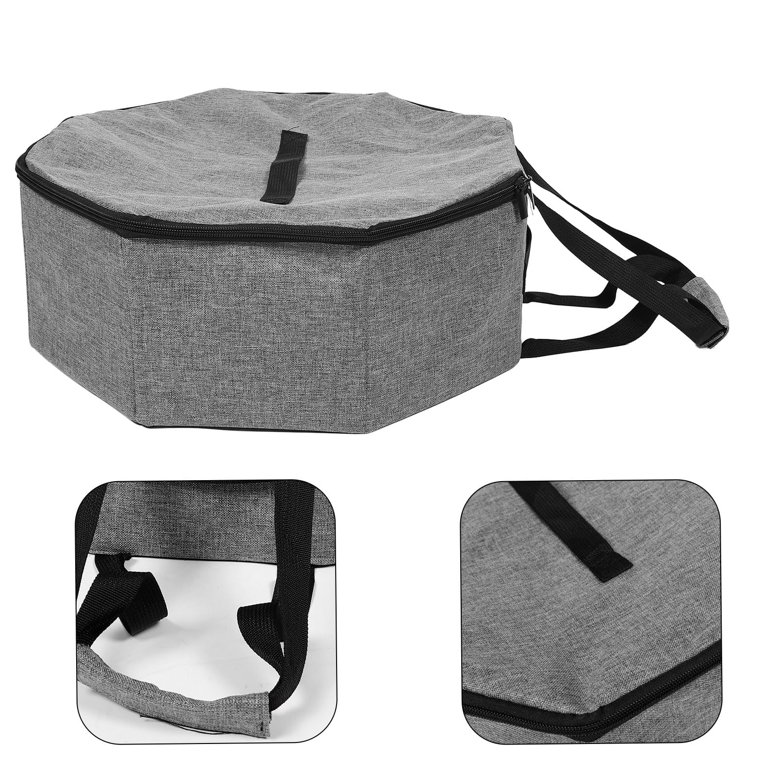 SHINEOFI Cowboyhut Aufbewahrungstasche Faltbar Groß mit Griff Runde Reise Hutbox aus Filz Unisex Hutschachtel Organizer für Damen Herren