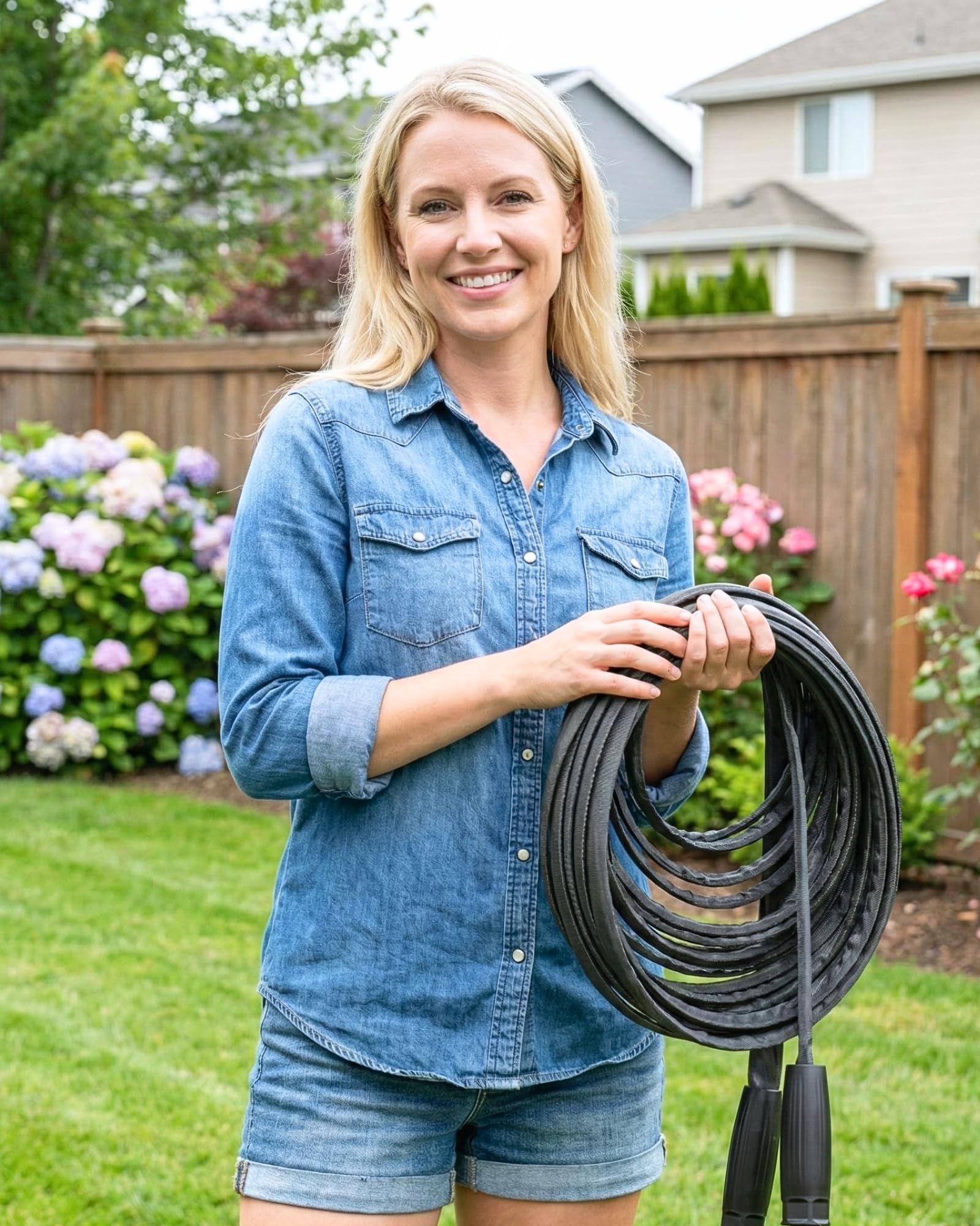 Leichter Gartenschlauch, 30 m, flexibler, knickfester Wasserschlauch, nicht erweiterbar, strapazierfähig, für Rasen, Wohnmobil, Gartenarbeit und Outdoor, 1,6 cm