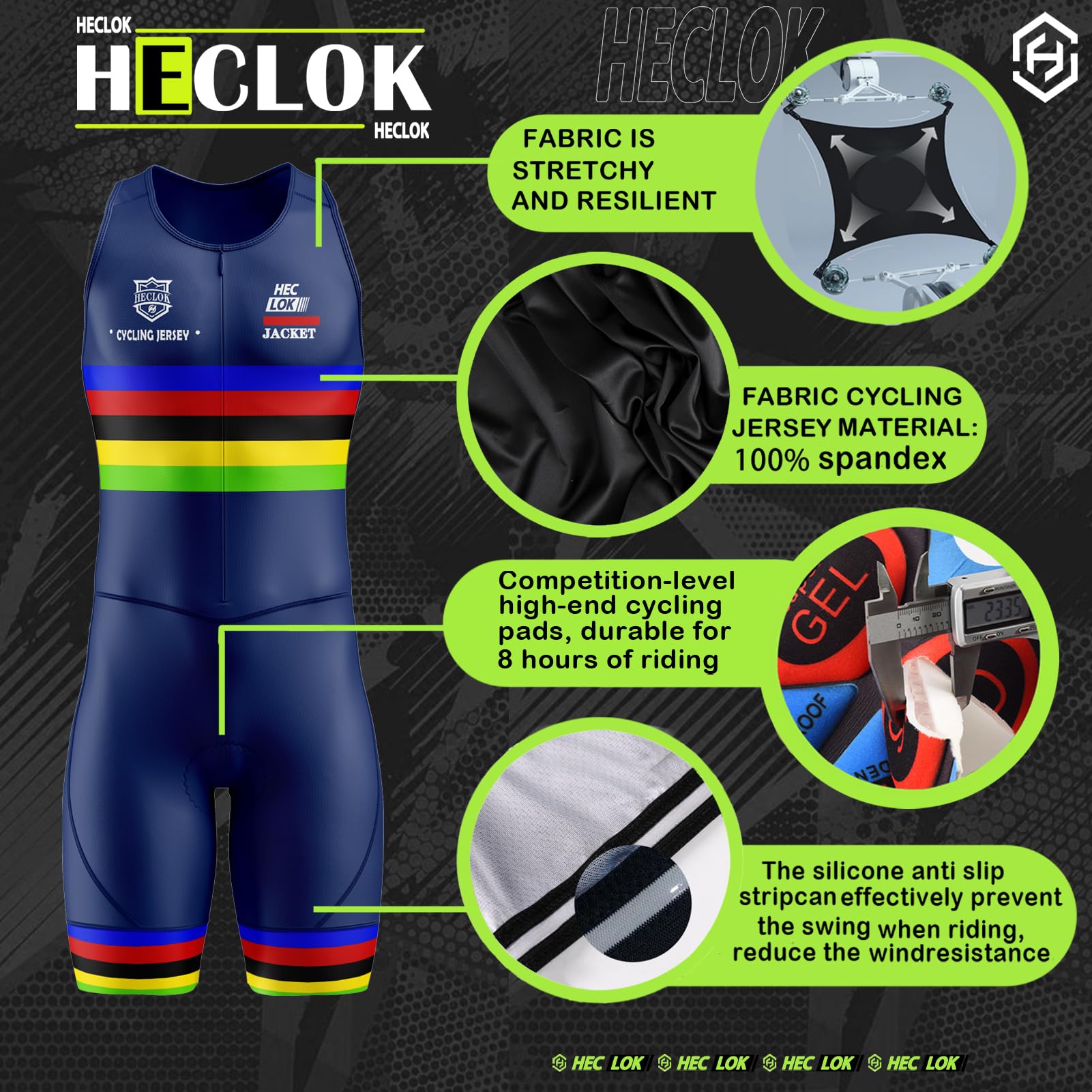 Triathlon Suit da Uomo Senza Maniche Bike Bike Bike Cycling Tuta Abbigliamento Skinsuit Cycling Jersey Set Body,Monopezzo＋9D Gel Pad Sportwear,Adatto per Corsa,Ciclismo,Nuoto