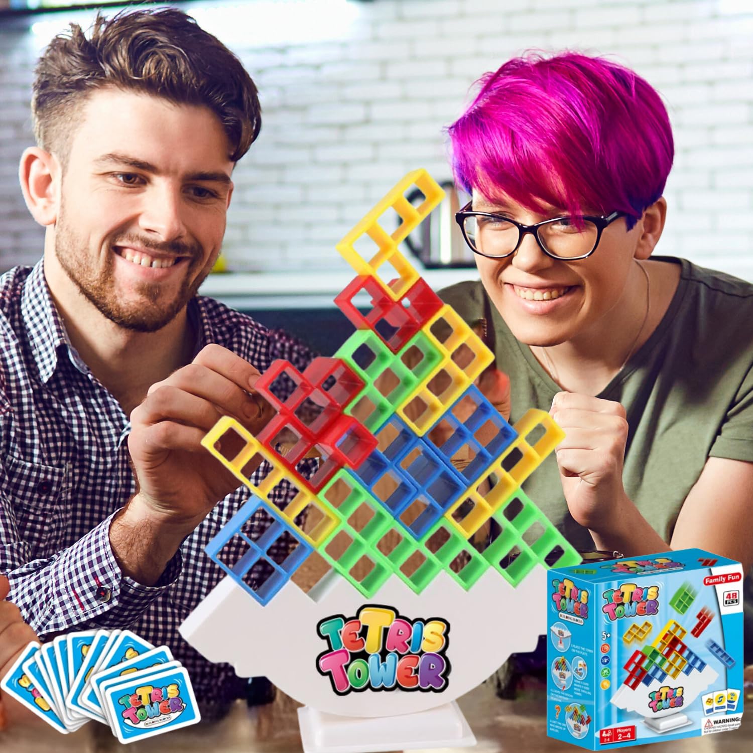 Buy ANISTA 48 Pcs Tetra Tower Game Balance Stacking Block Party Game