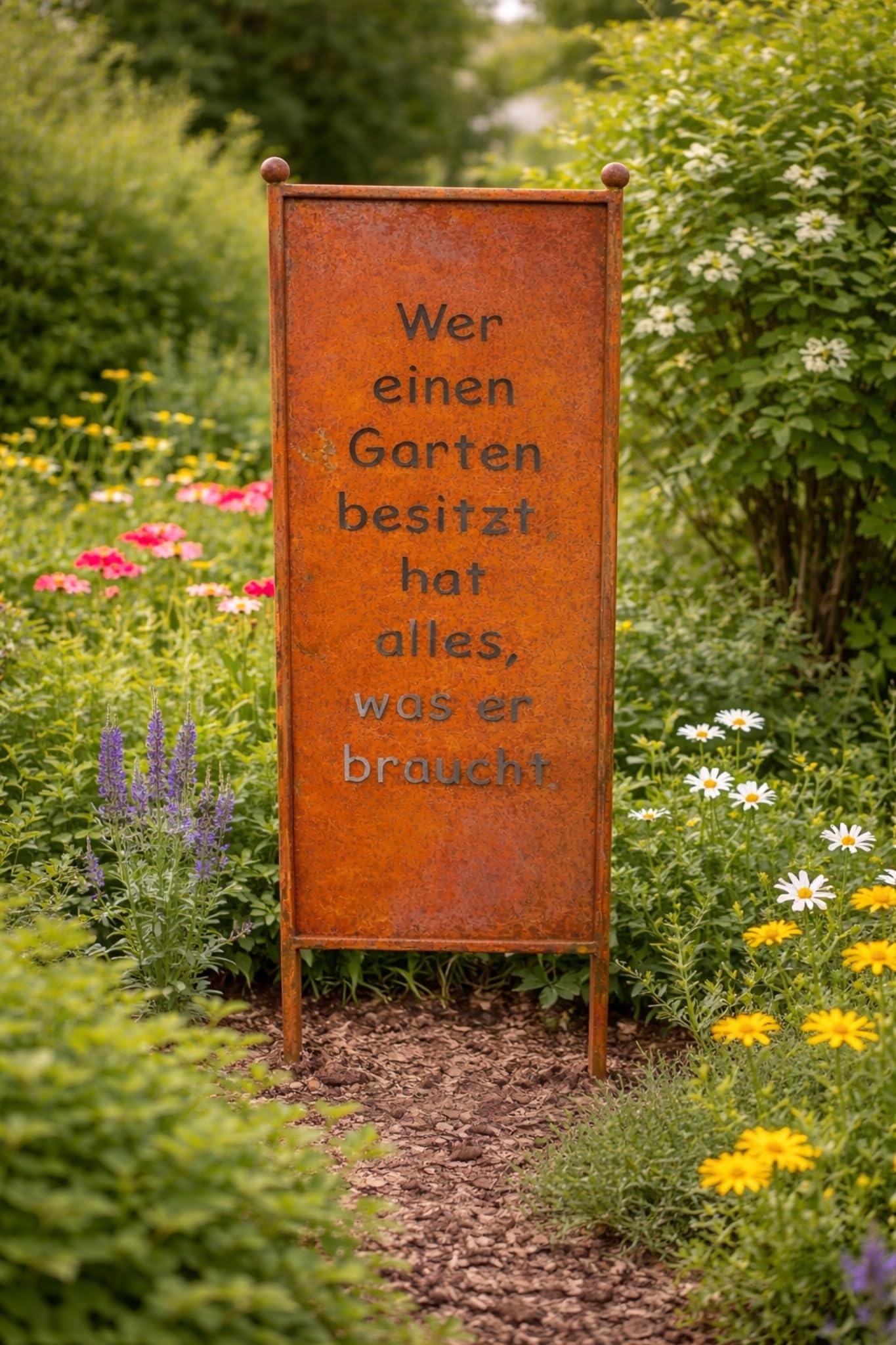 'Cartel Pizarra/Mensaje "¿Quién un jardín tiene enchufables. 115 cm