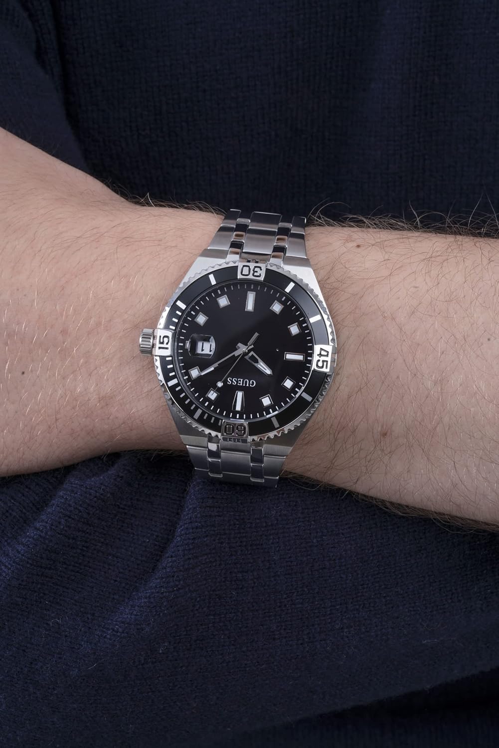 Miniatura 7 de GUESS US Mens Silver-Tone and Black Analog Watch