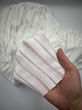 Beyaz Ajurlu Örme Kumaş – Çizgili Yazlık Plaj Giyimlik