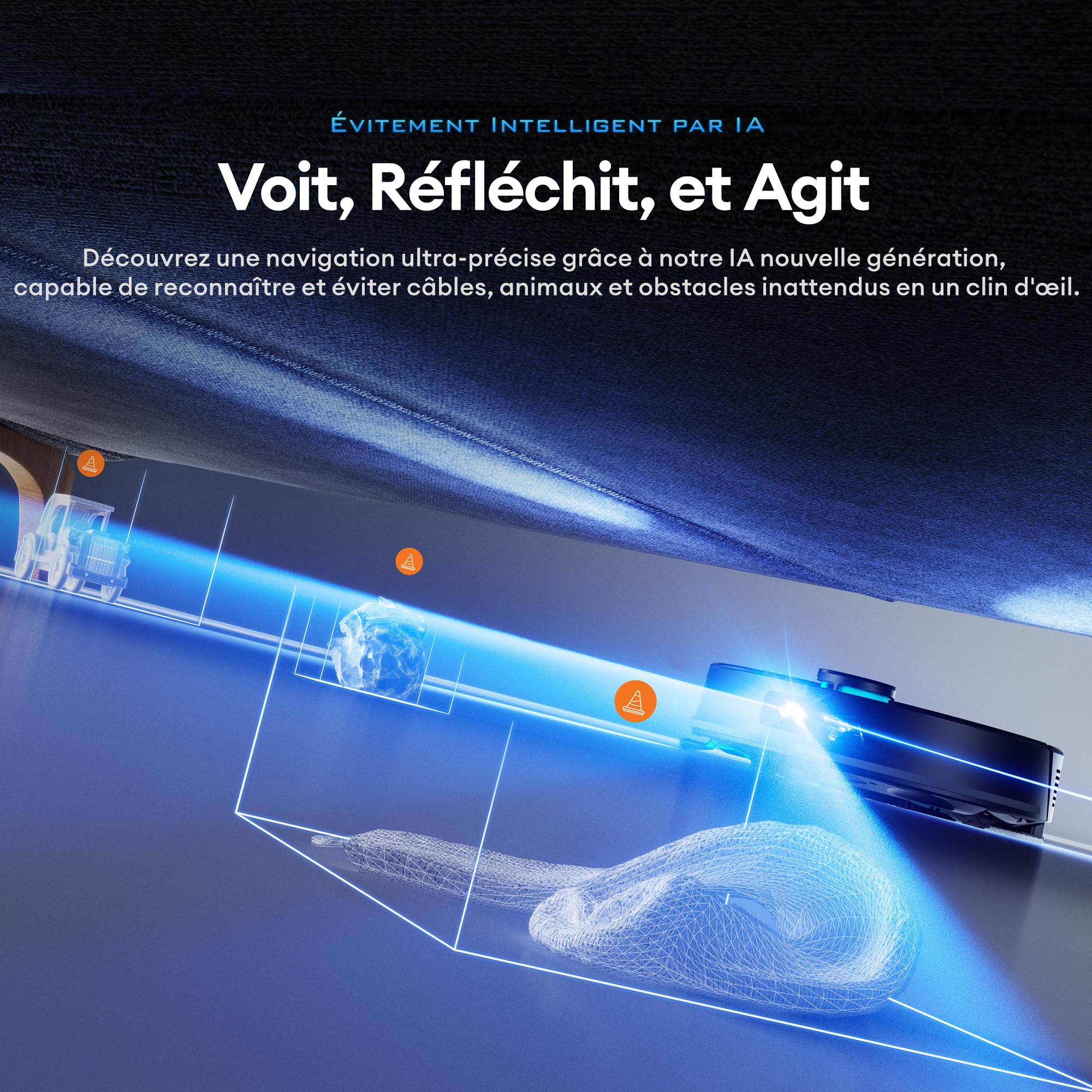 Ultenic T20 Pro+ Robot Aspirateur Lavage Auto-vidage | 10 000Pa Puissant Poils d'animaux | Navigation LiDAR AI | 200min Autonomie | HEPA H13 | Alexa/Google | 5 Cartes Multi-étages