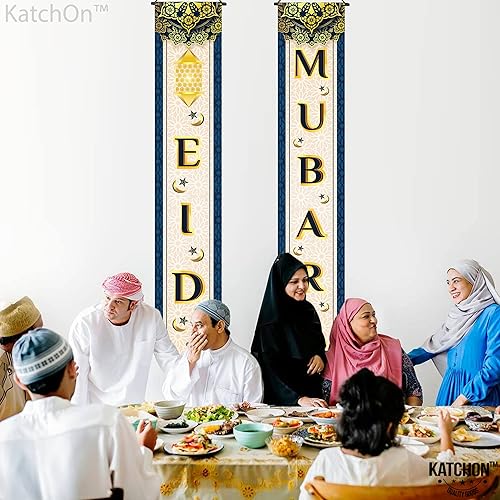 Miniatura 6 de KatchOn, Cartel de puerta de Eid Mubarak  72 x 12 pulgadas  Decoraciones de Eid Mubarak  Cartel de Eid Mubarak, decoraciones de Eid Mubarak para el