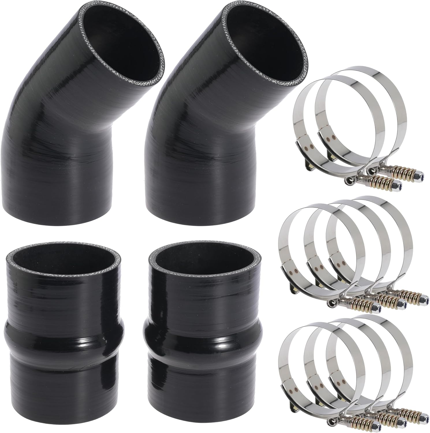 5.9L Silicone Intercooler Boot For Dodge Ram 2500 3500 For Ford F250 F350 For Silverado Sierra 2500 5.9L Cummins Diesel Heavy Duty Charge Air Cooler Hump Hose Bootwith T Bolt Clamp