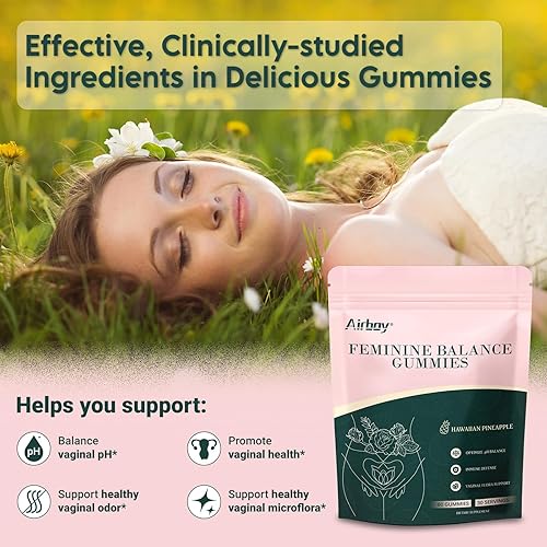 Miniatura 2 de Airboy Gomitas probióticas vaginales para mujeres, gomitas de piña para mujeres con pH equilibrado, equilibrio de levadura y apoyo a la flora - 60