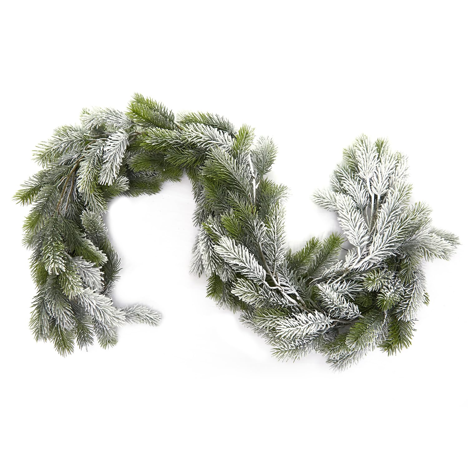 Norfolk Guirlande de sapin de neige avec lumières pour cheminée, intérieur et extérieur - Guirlande de Noël artificielle pour escalier, porte d'entrée, porche, mur, décoration de la maison