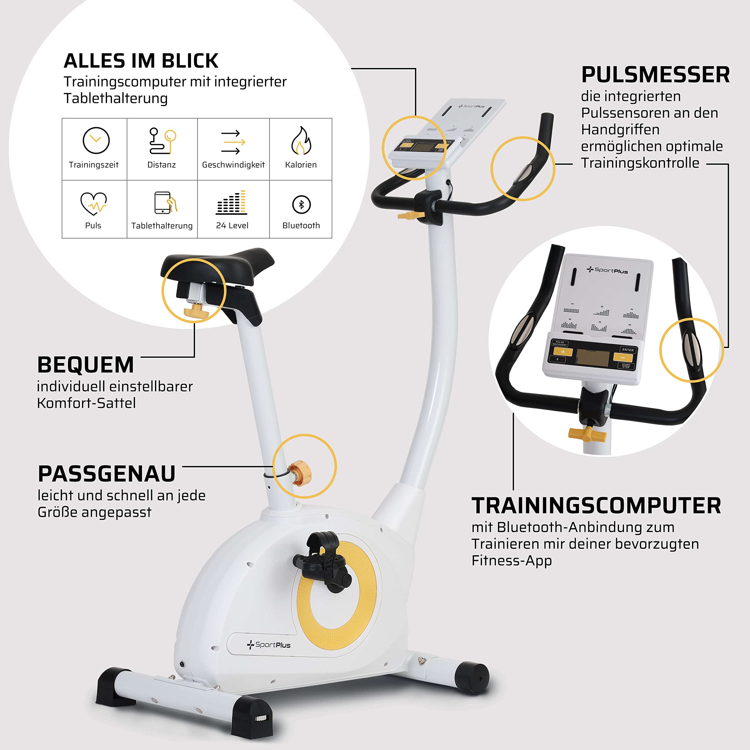 SportPlus COMPACT Heimtrainer Fahrrad