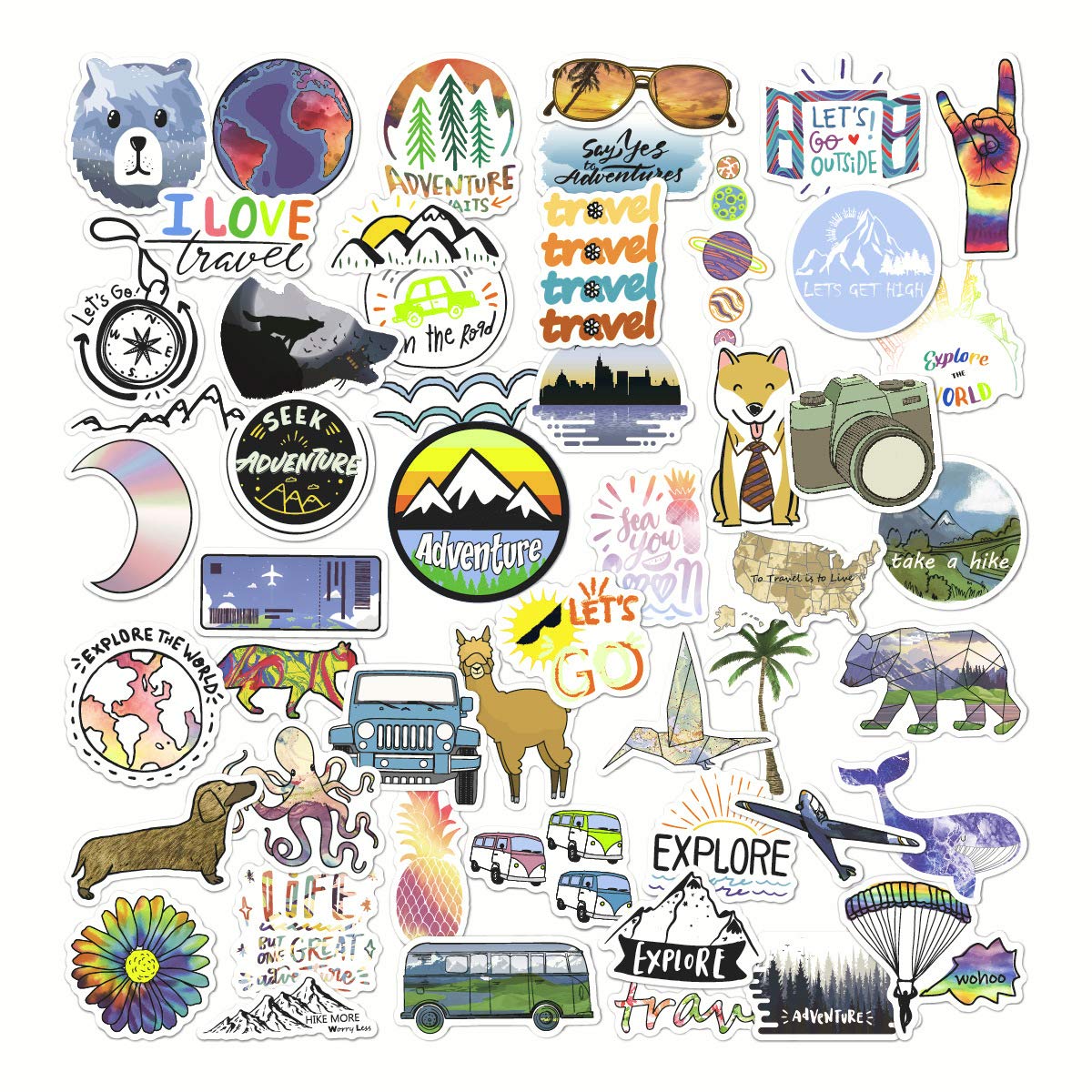 Buy Outdoor VSCO Stickers for Hydro Flask 50 Pack,Cool Waterproof Vinyl